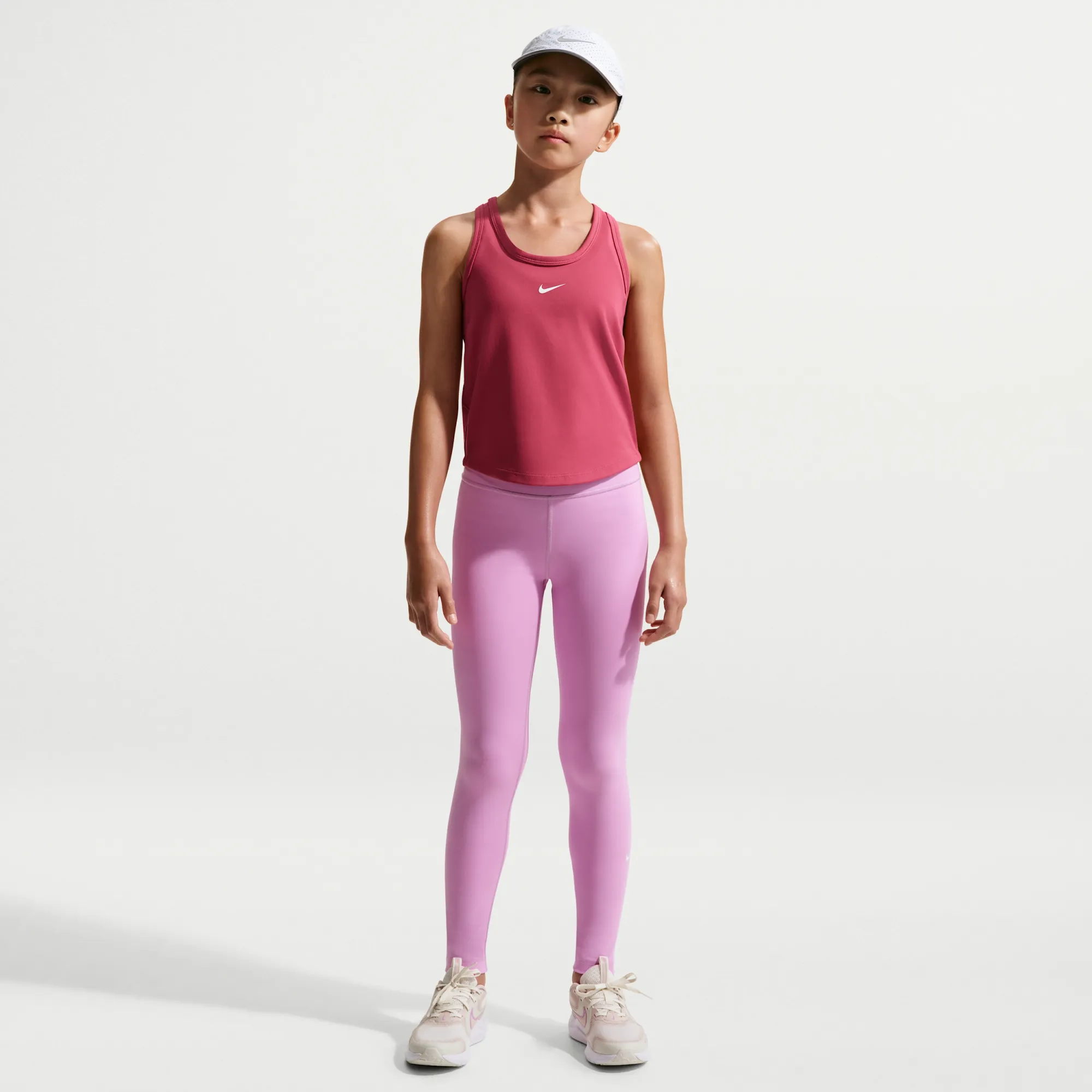 Nike One Older Kids' (Girls') Dri-FIT High-Waisted Leggings - Purple - Polyester/Elastane