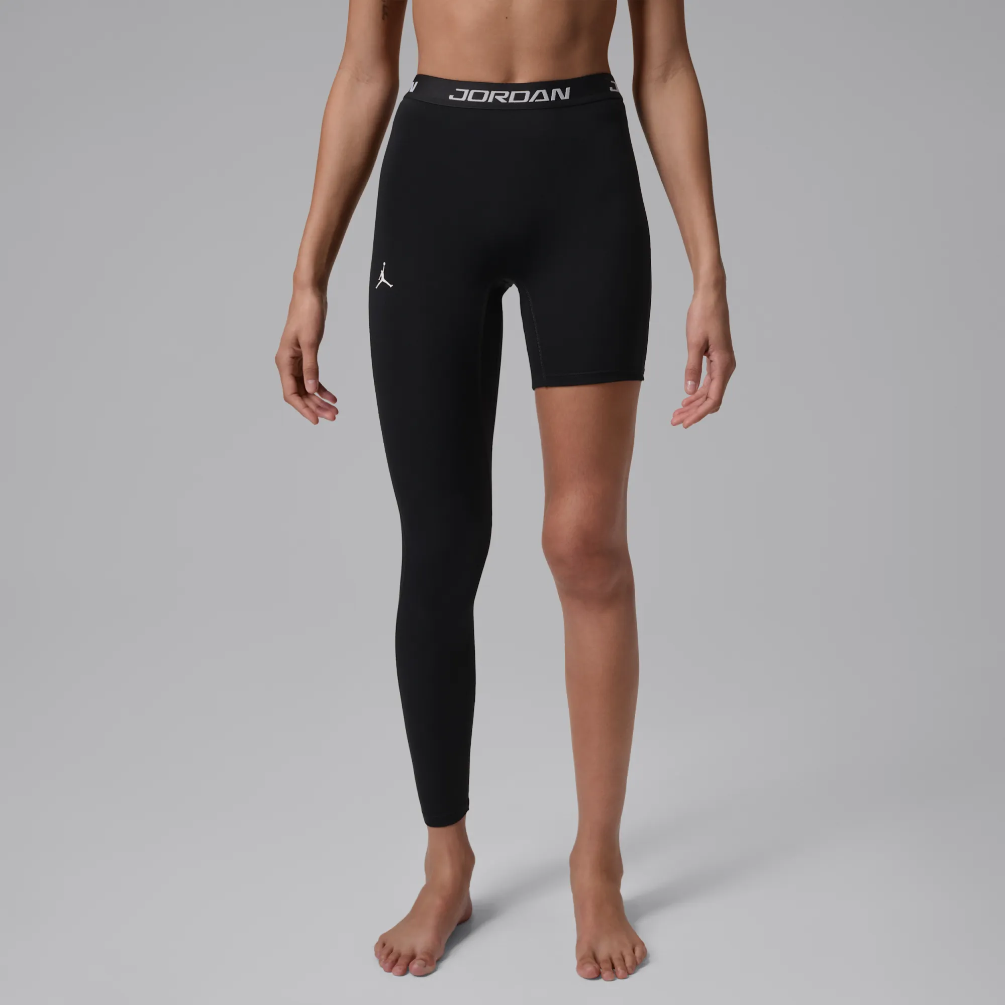 Nike Jordan Sport Women's High-Rise Single-Leg Basketball Leggings (Right) - Black - Polyester/Elastane