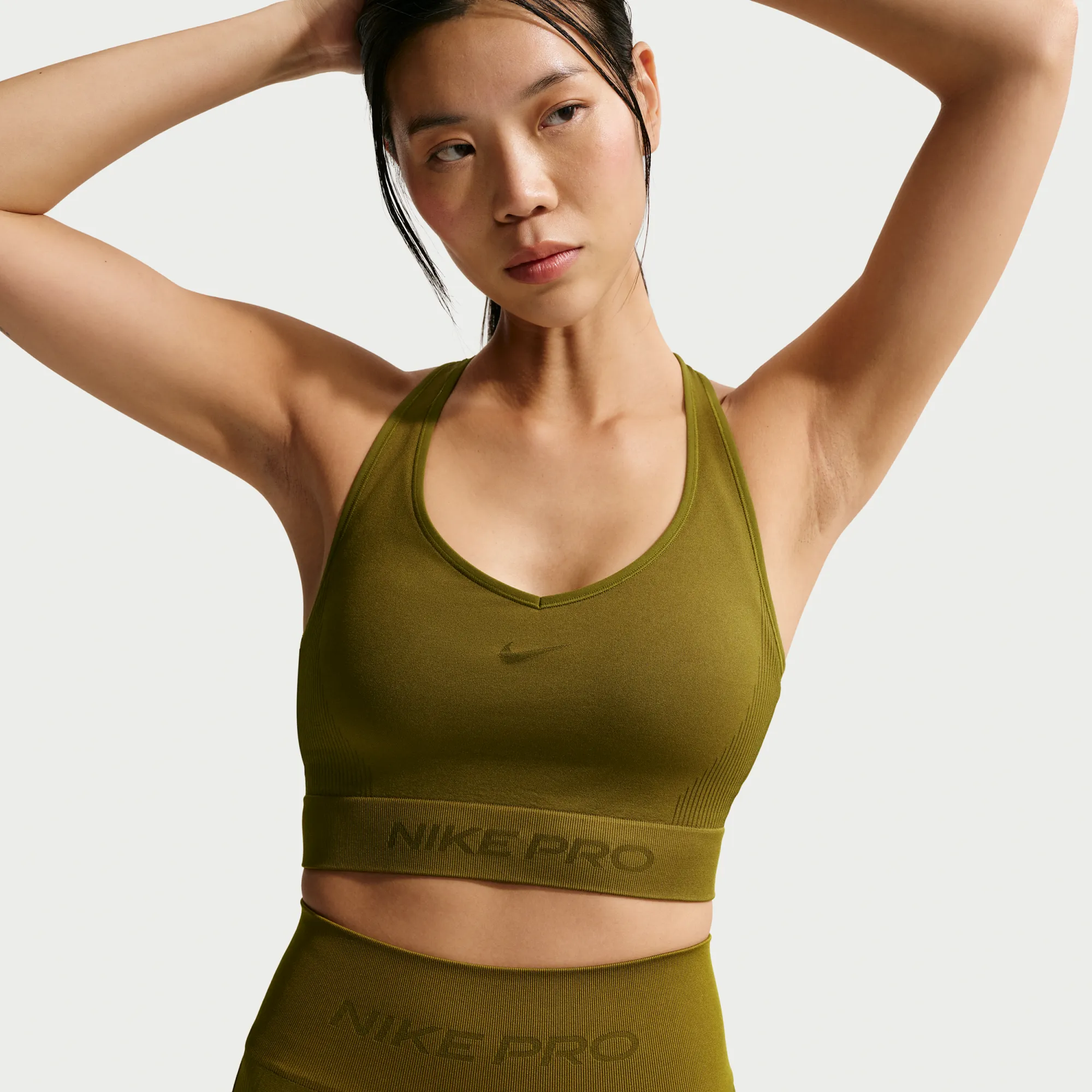 Nike Pro Seamless Women's Dri-FIT Cropped Tank Top - Brown - Polyester/Nylon/Elastane