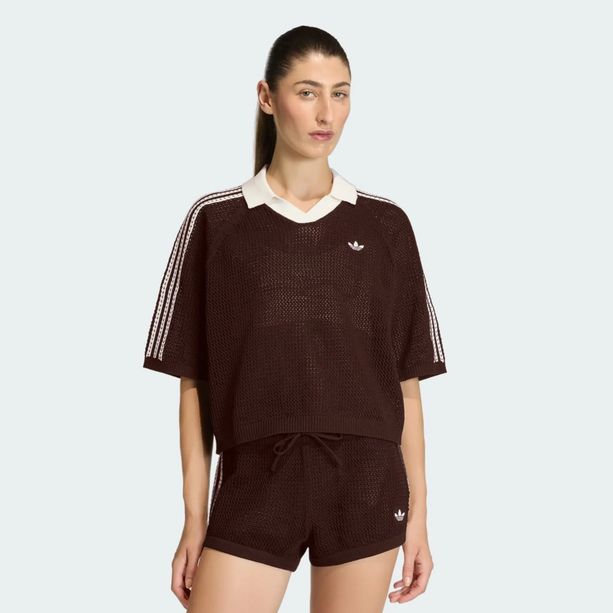 adidas KNITTED CROCHET POLO
