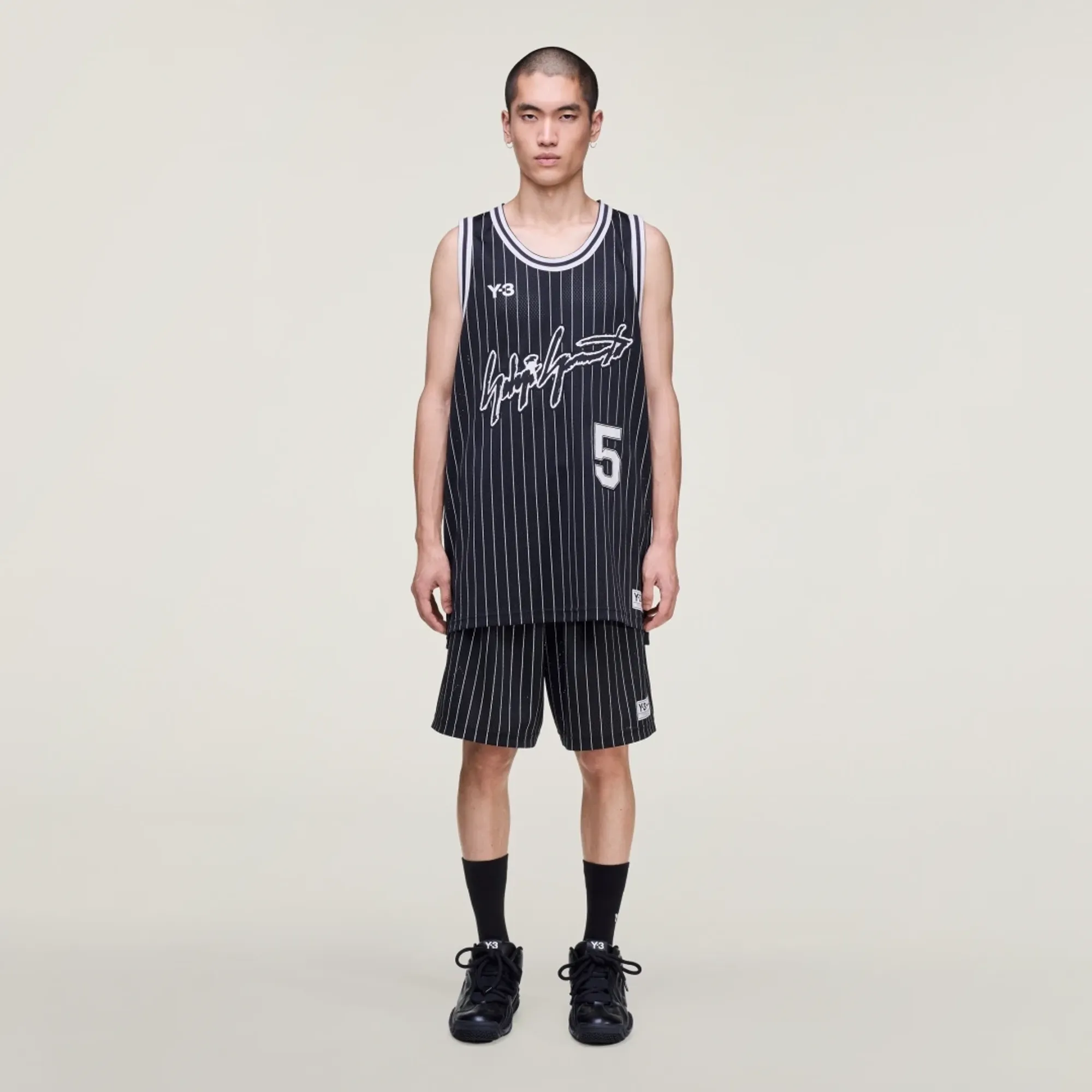 adidas Y-3 MESH PINSTRIPE SHORTS