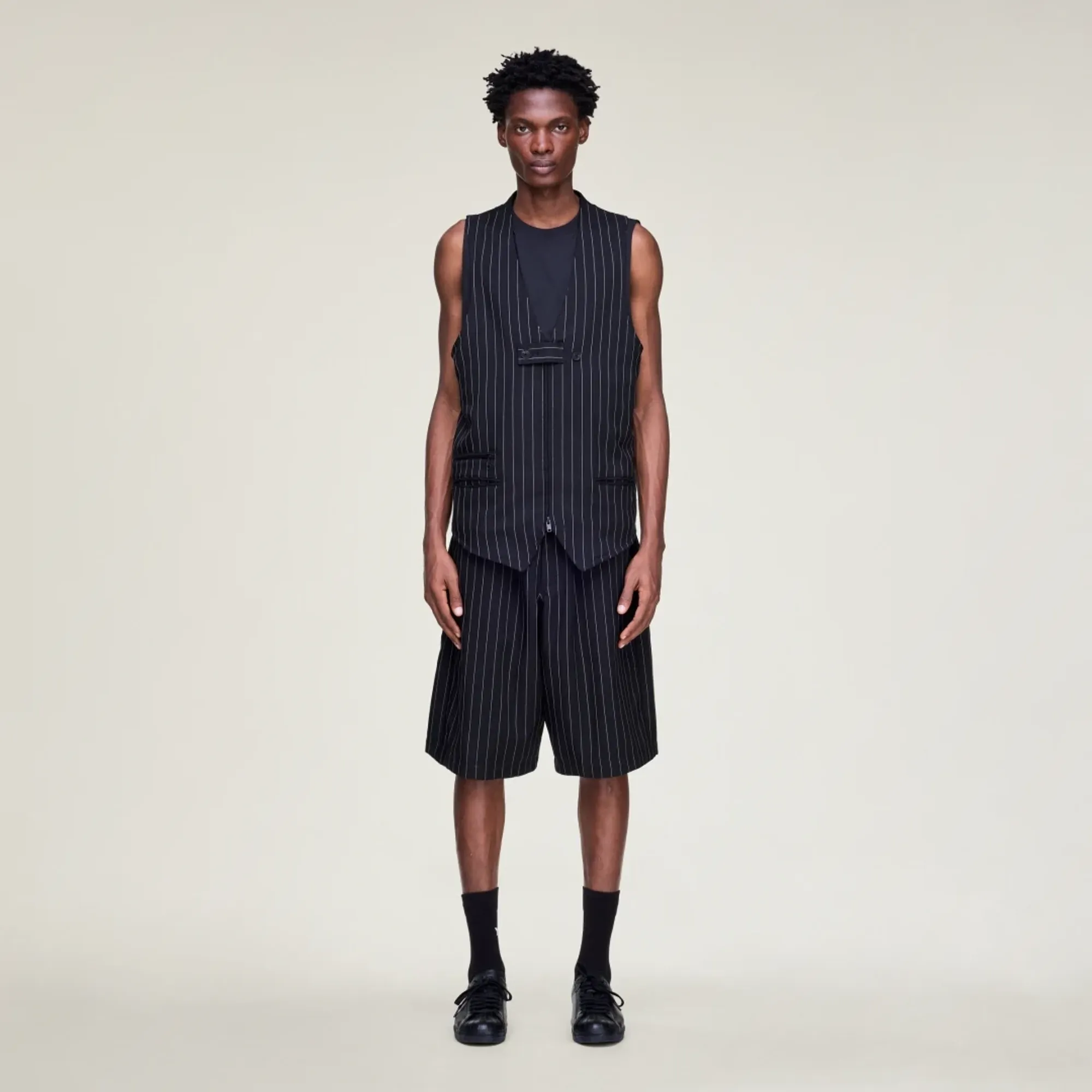 adidas Y-3 PINSTRIPE SPORT UNIFORM SHORTS
