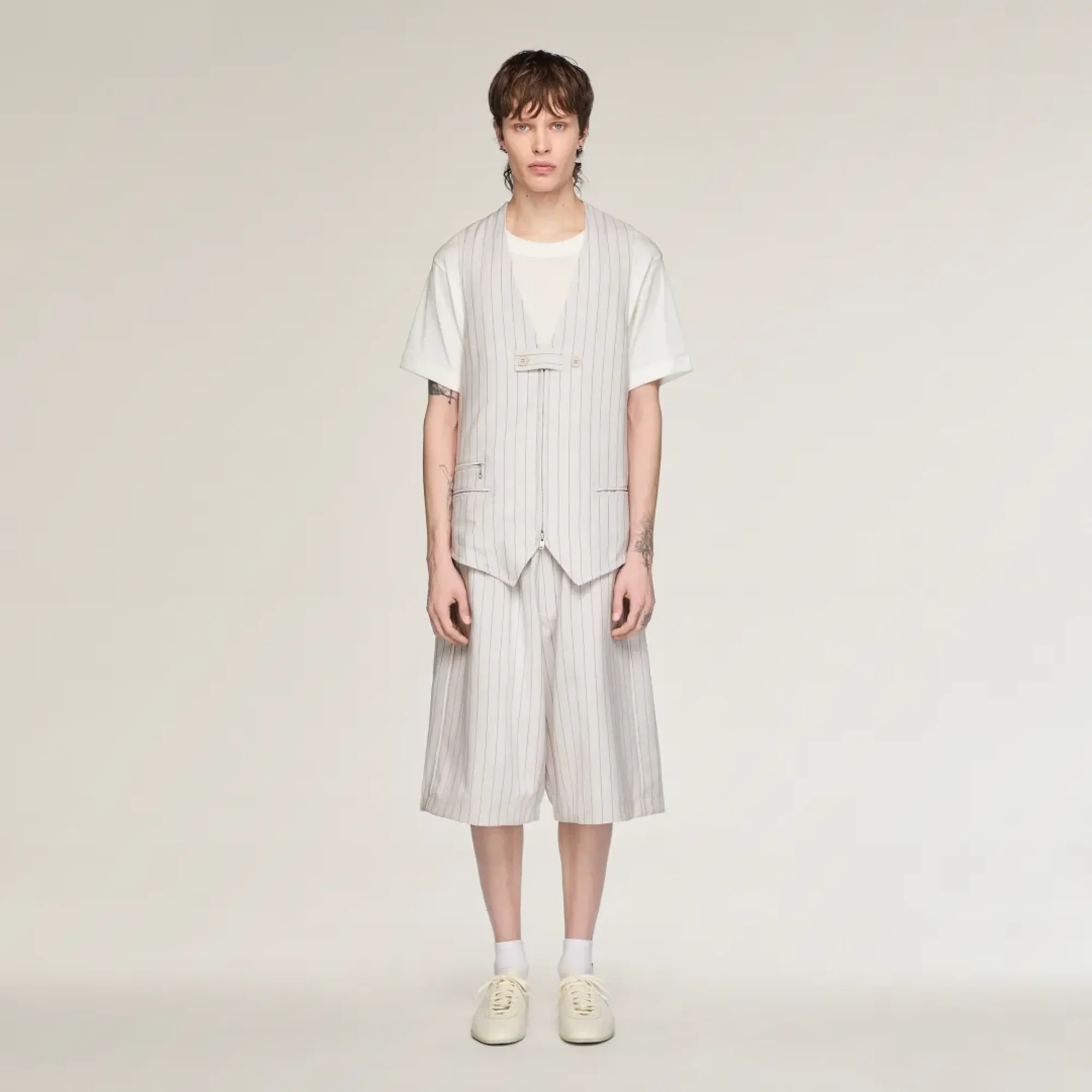 adidas Y-3 PINSTRIPE SPORT UNIFORM SHORTS