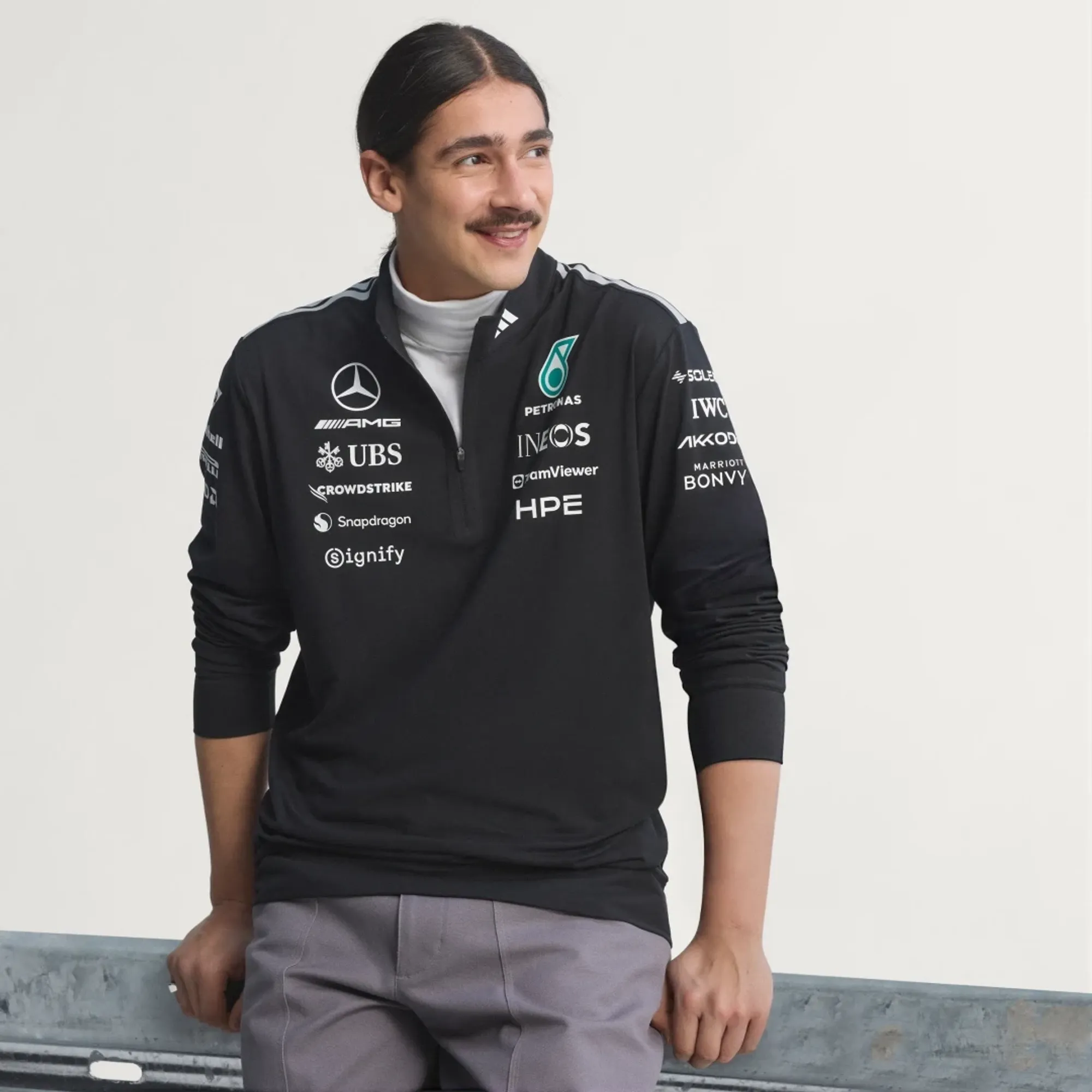 adidas MERCEDES - AMG PETRONAS FORMULA 1 TEAM ENGINEERS QUARTER ZIP Sweatshirt