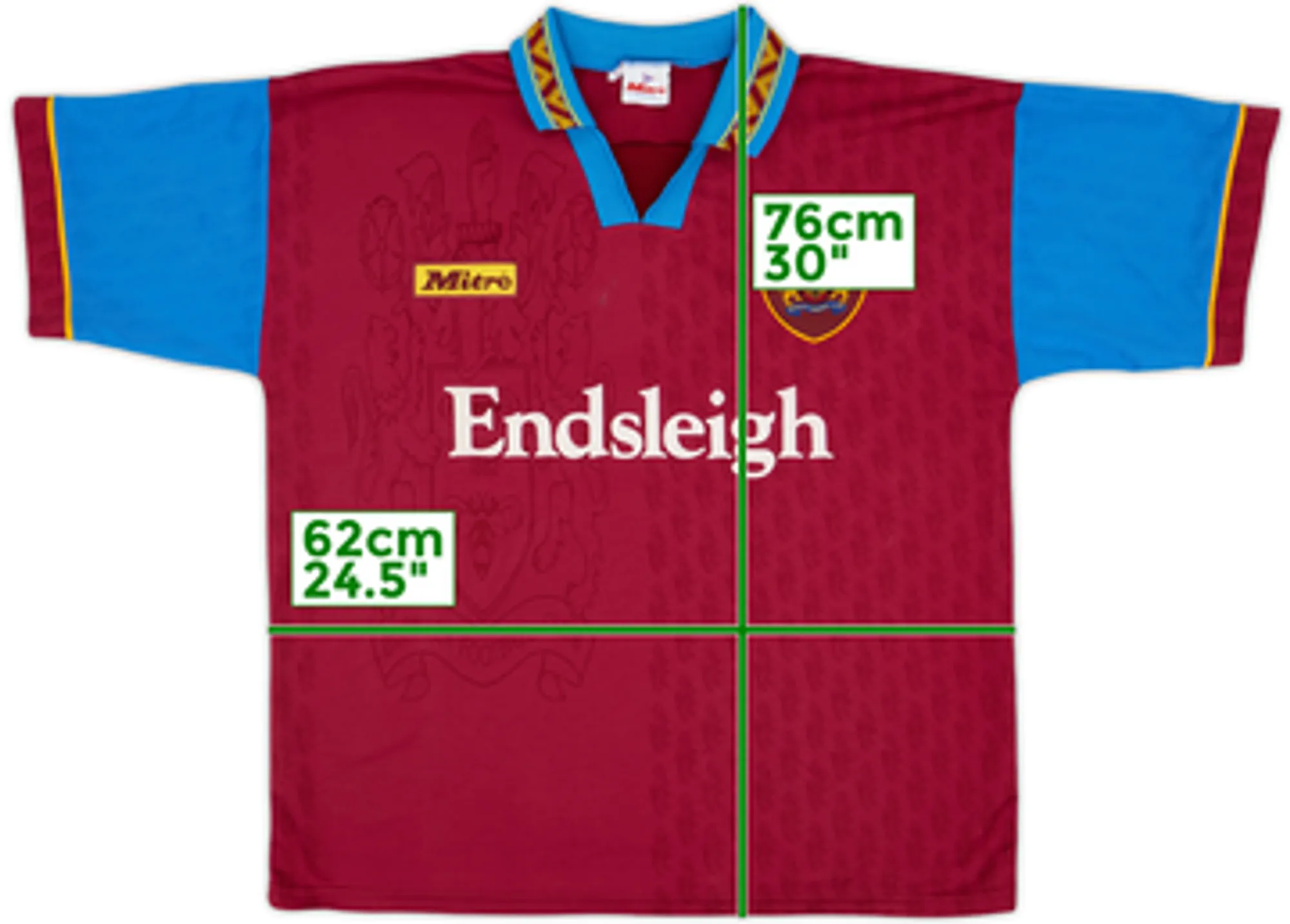 1995-96 Burnley Home Shirt - 9/10 - (XL)