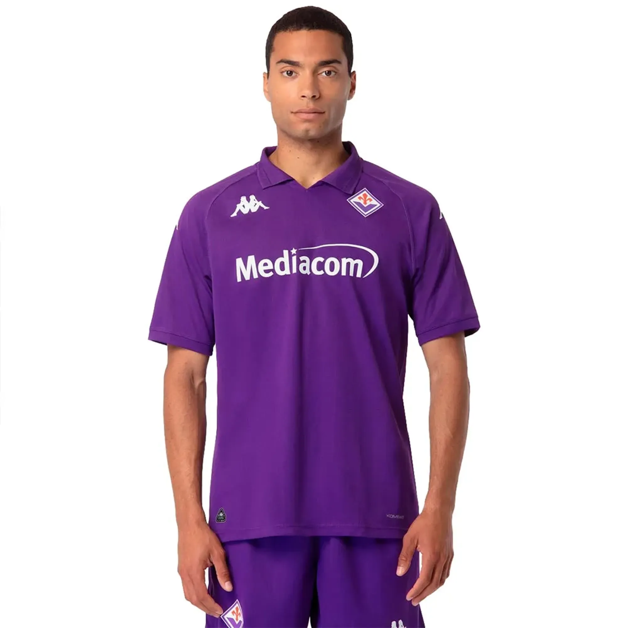 Kappa Acf Fiorentina Kombat 24/25 Home Short Sleeve T-shirt