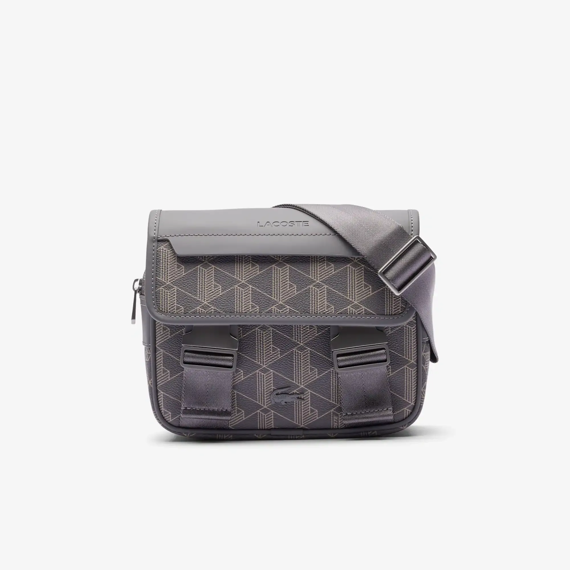 Lacoste The Blend Clip Flap Satchel - Mono Castlerock String