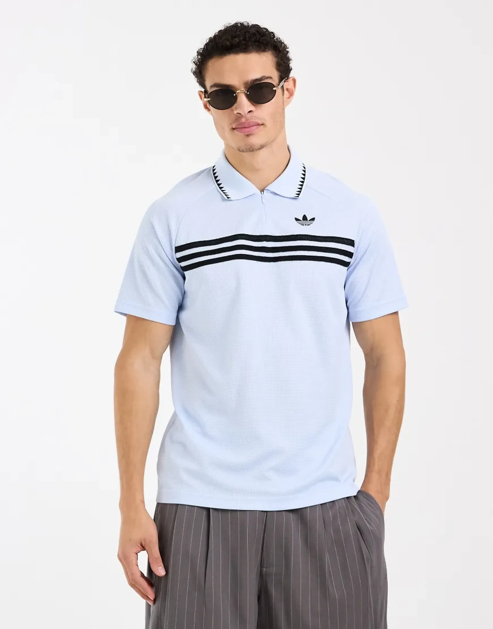 Adidas Originals Chest Stripes Slim Short Sleeve Polo