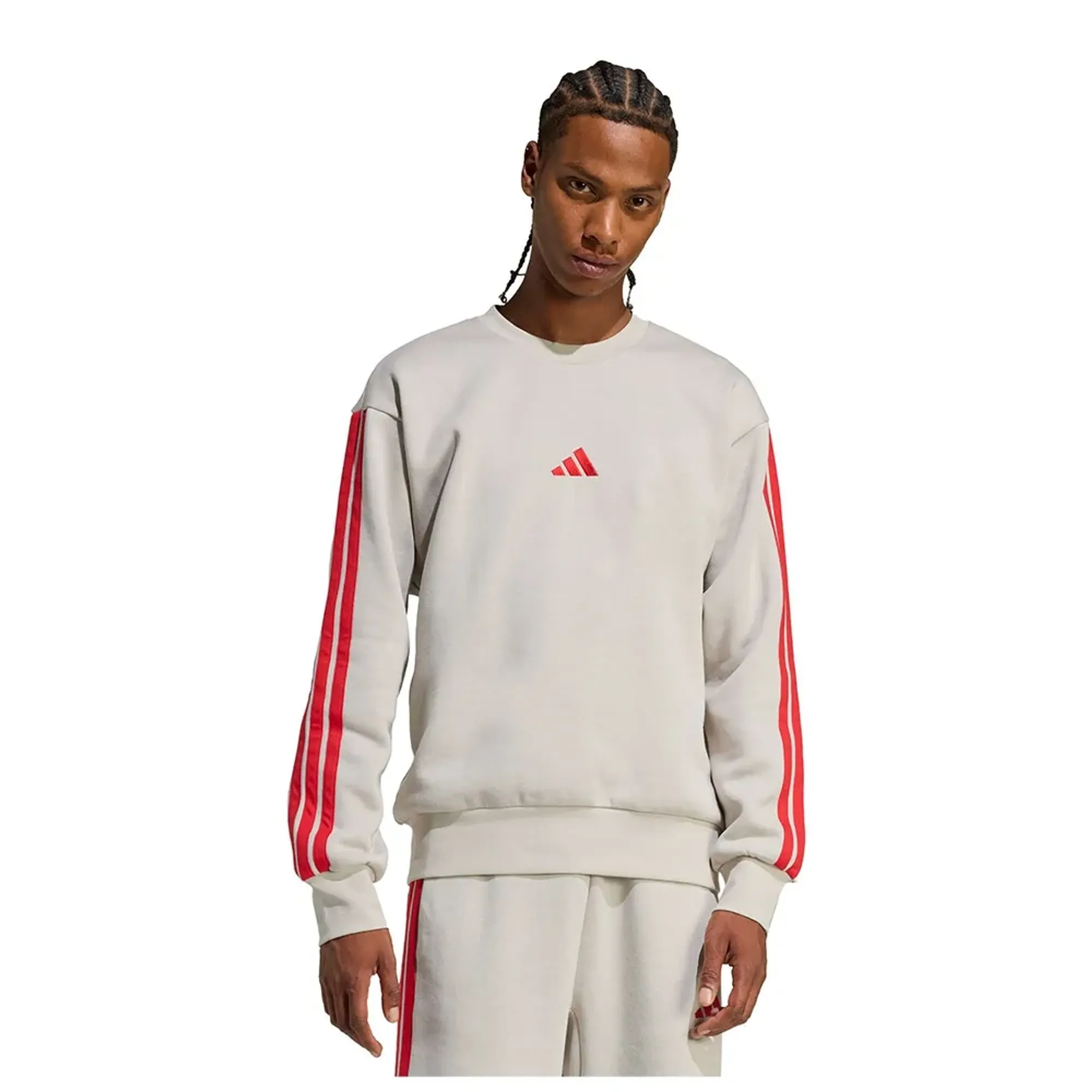Adidas Essentials 3 Stripes Fleece Sweatshirt