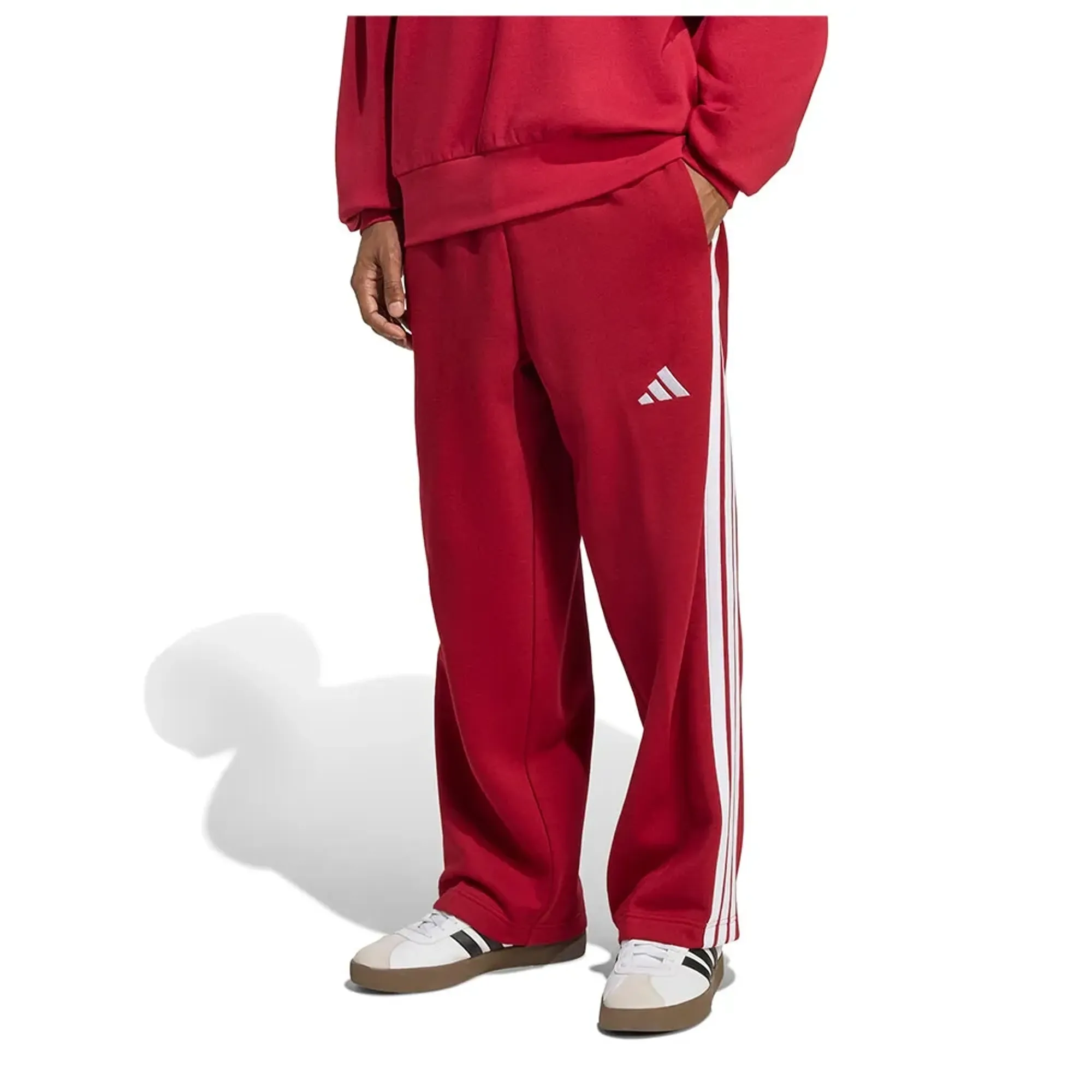 Adidas Essentials 3 Stripes Fleece Wide Leg Pants