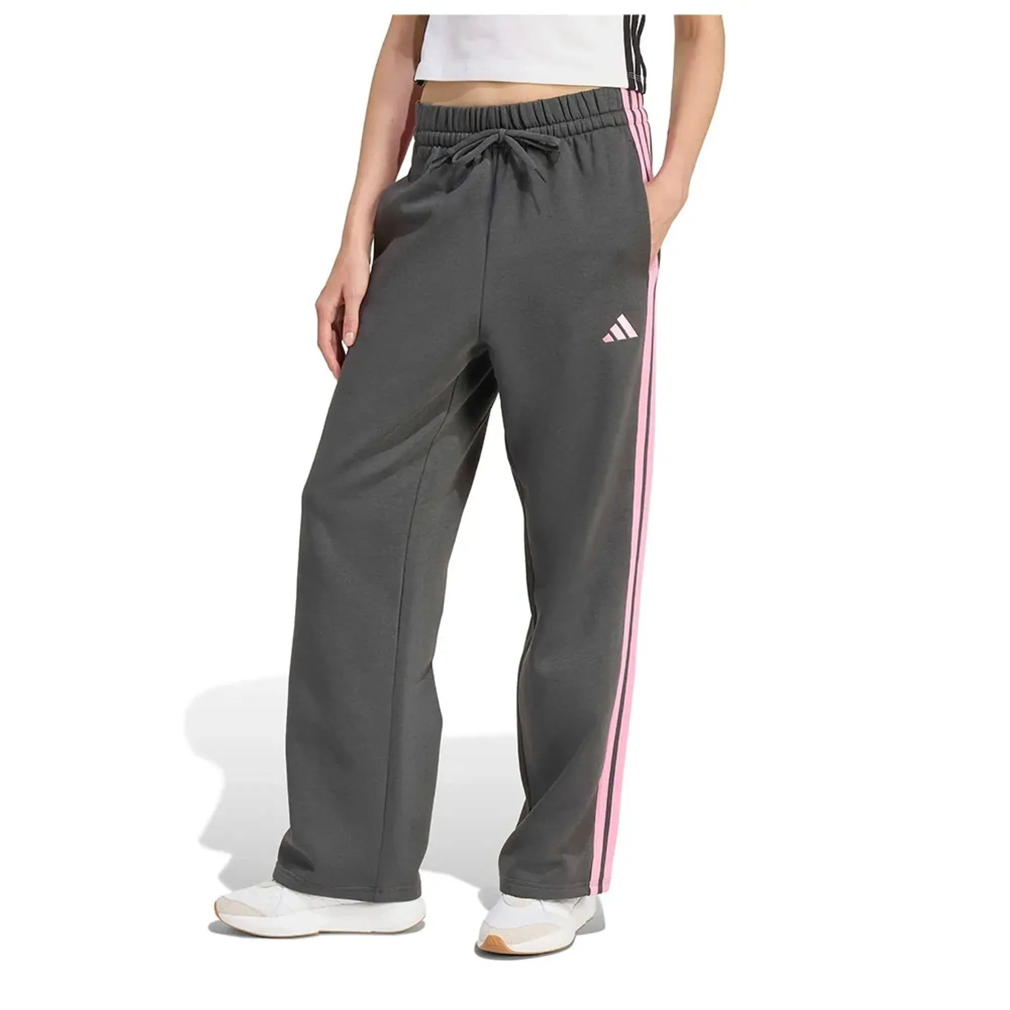 Adidas Essentials 3 Stripes Open-hem Fleece Joggers