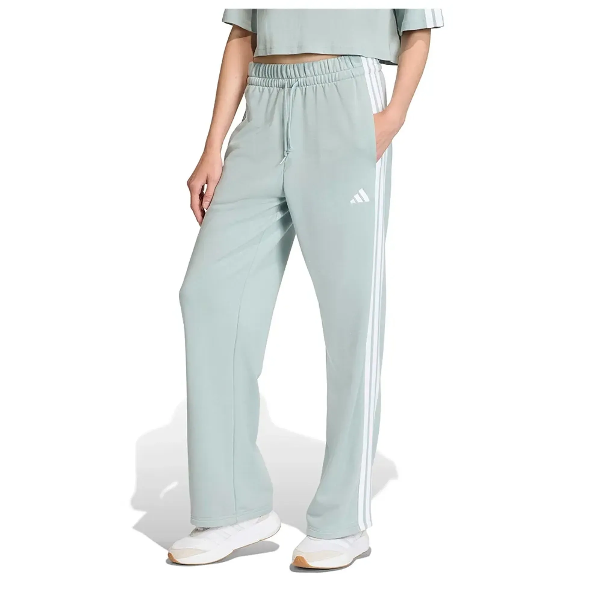 Adidas Essentials 3 Stripes Open Hem French Terry Joggers