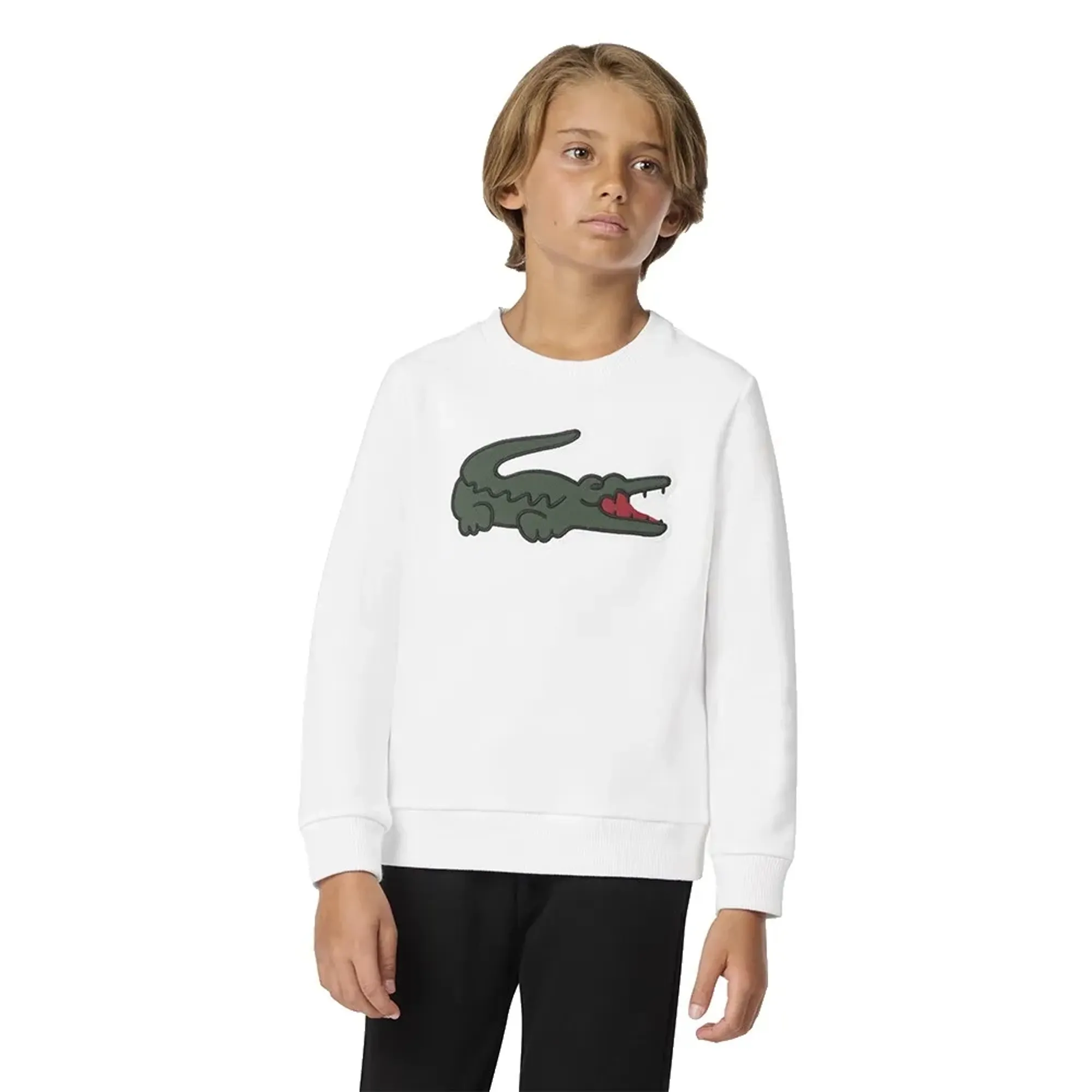 Lacoste Kids Pique Applique Fleece Crew Sweatshirt