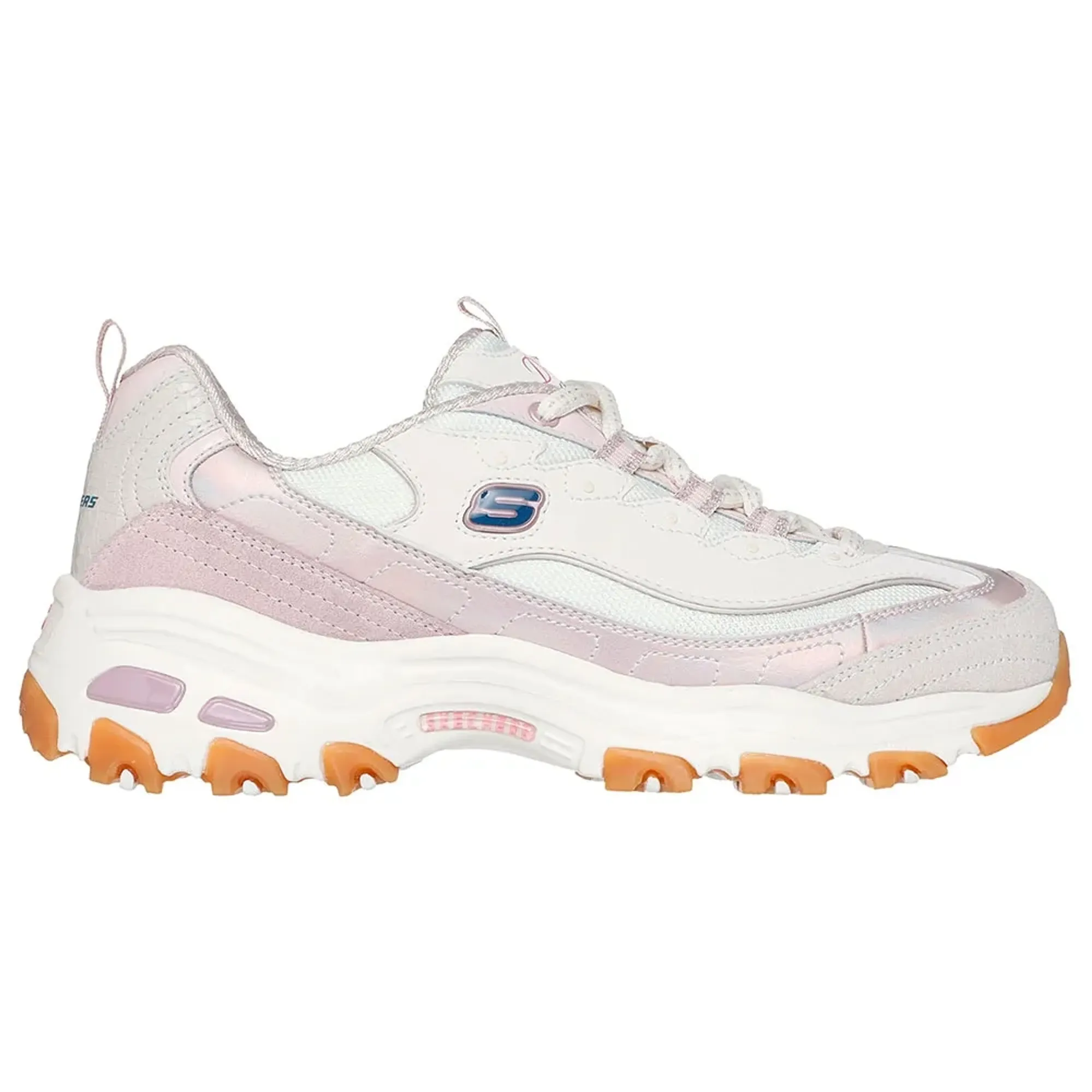 Skechers Women's D'Lites - Dazzling Shine Sneaker in Light Pink