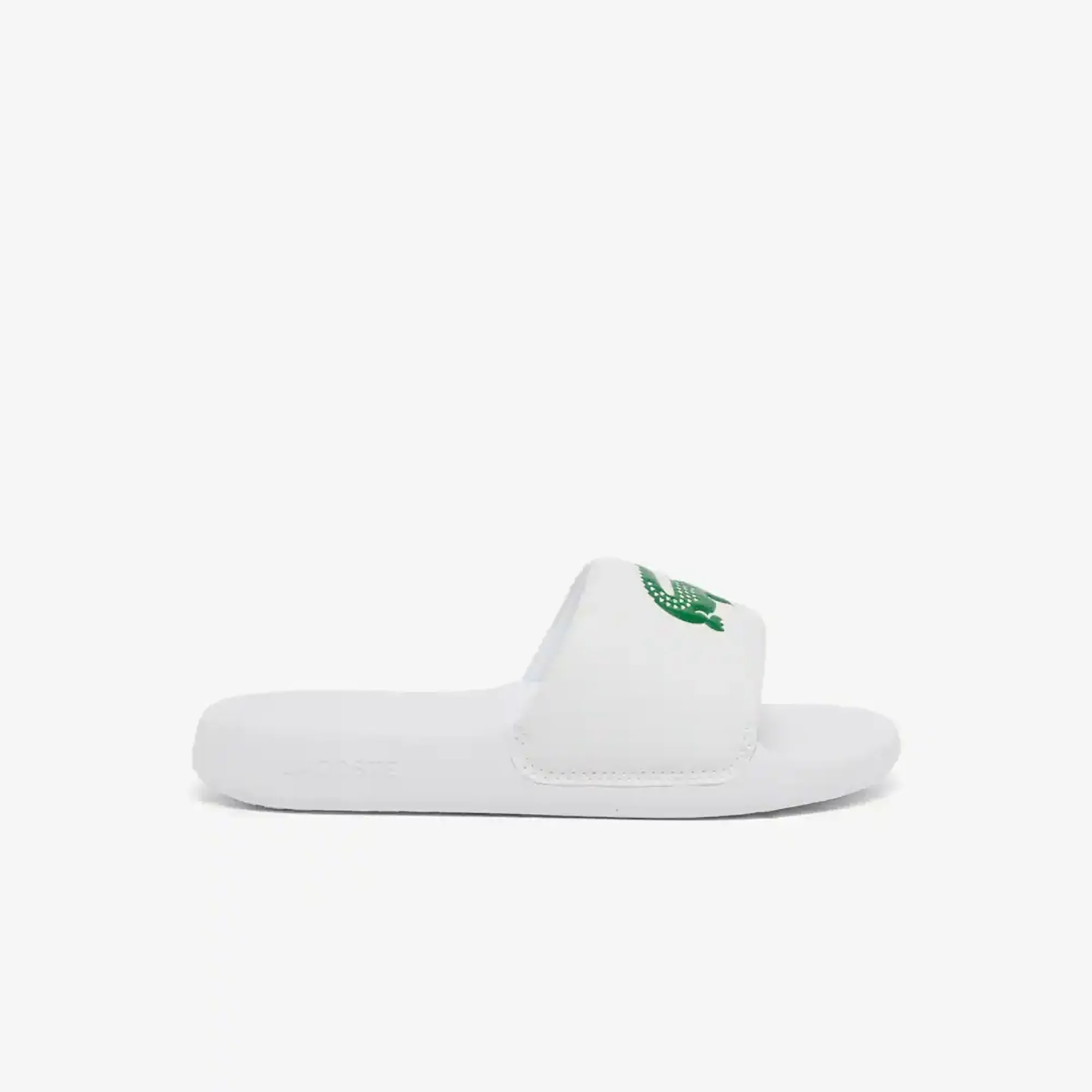 Lacoste Junior's Serve Slides 1.0 - White & Dark Green