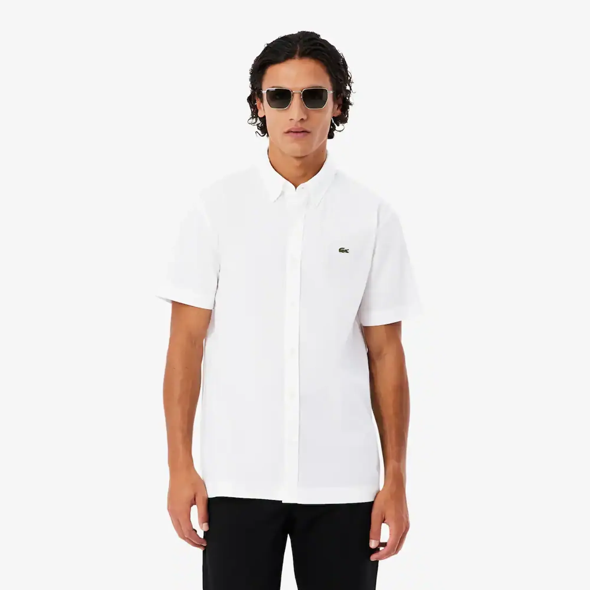 Lacoste Regular Fit Lightweight Poplin Shirt - White