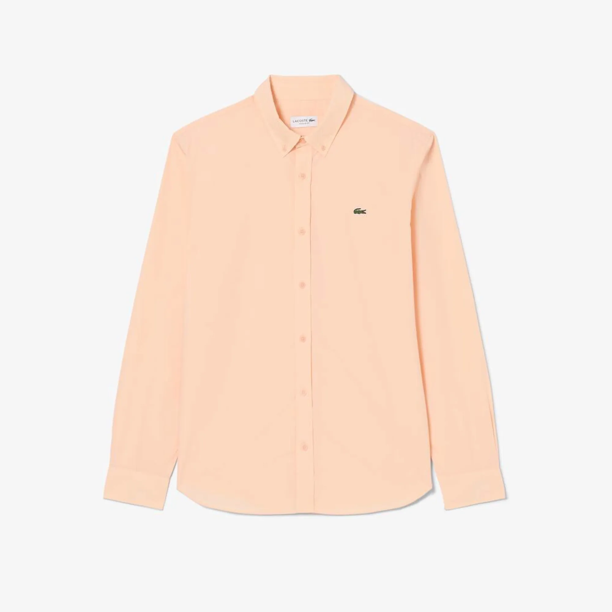 Lacoste Regular Fit Lightweight Poplin Shirt - Peach Pink