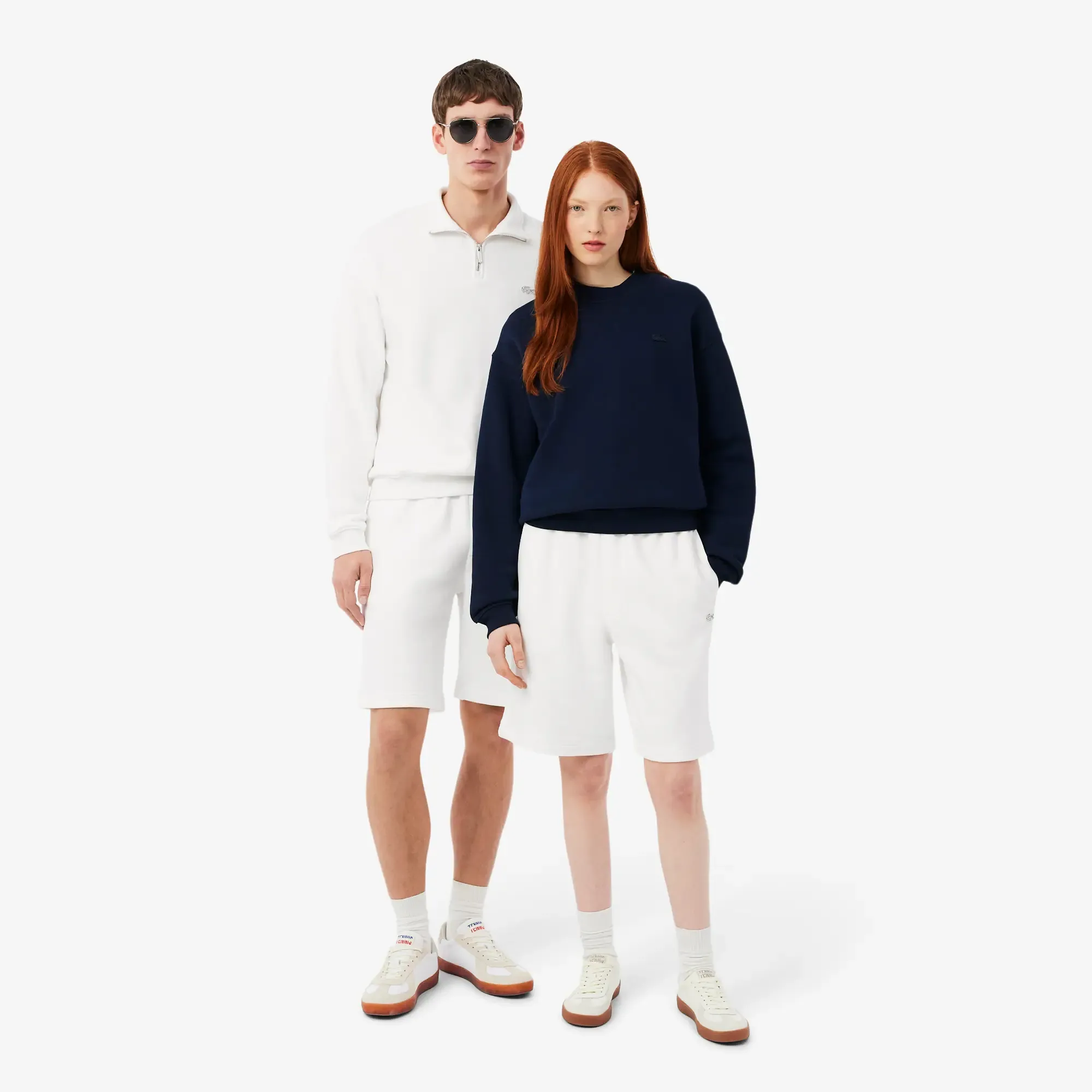 Lacoste Relaxed Fit Fleece Shorts - White