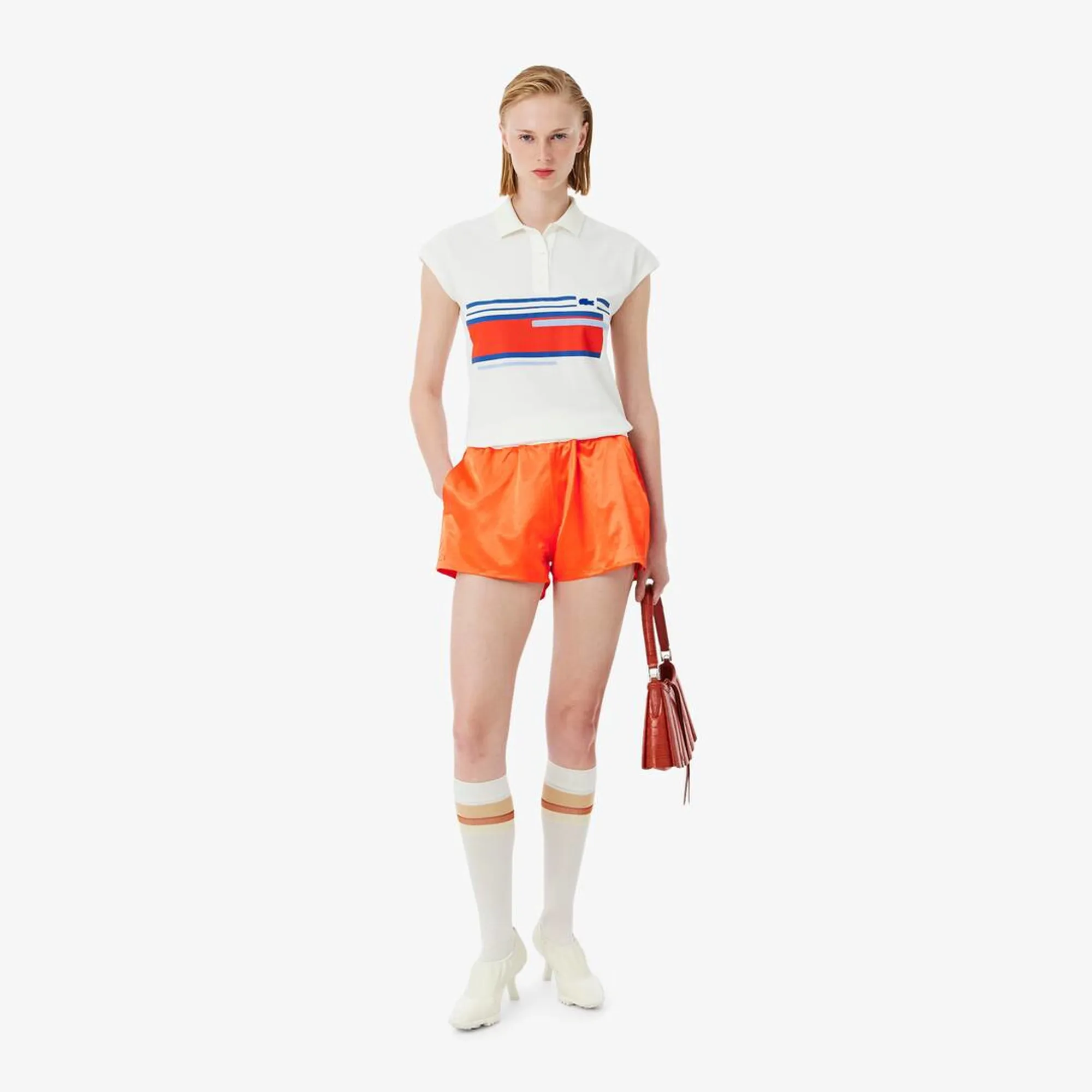 Lacoste Runway Short Glossy Shorts - Dark Orange