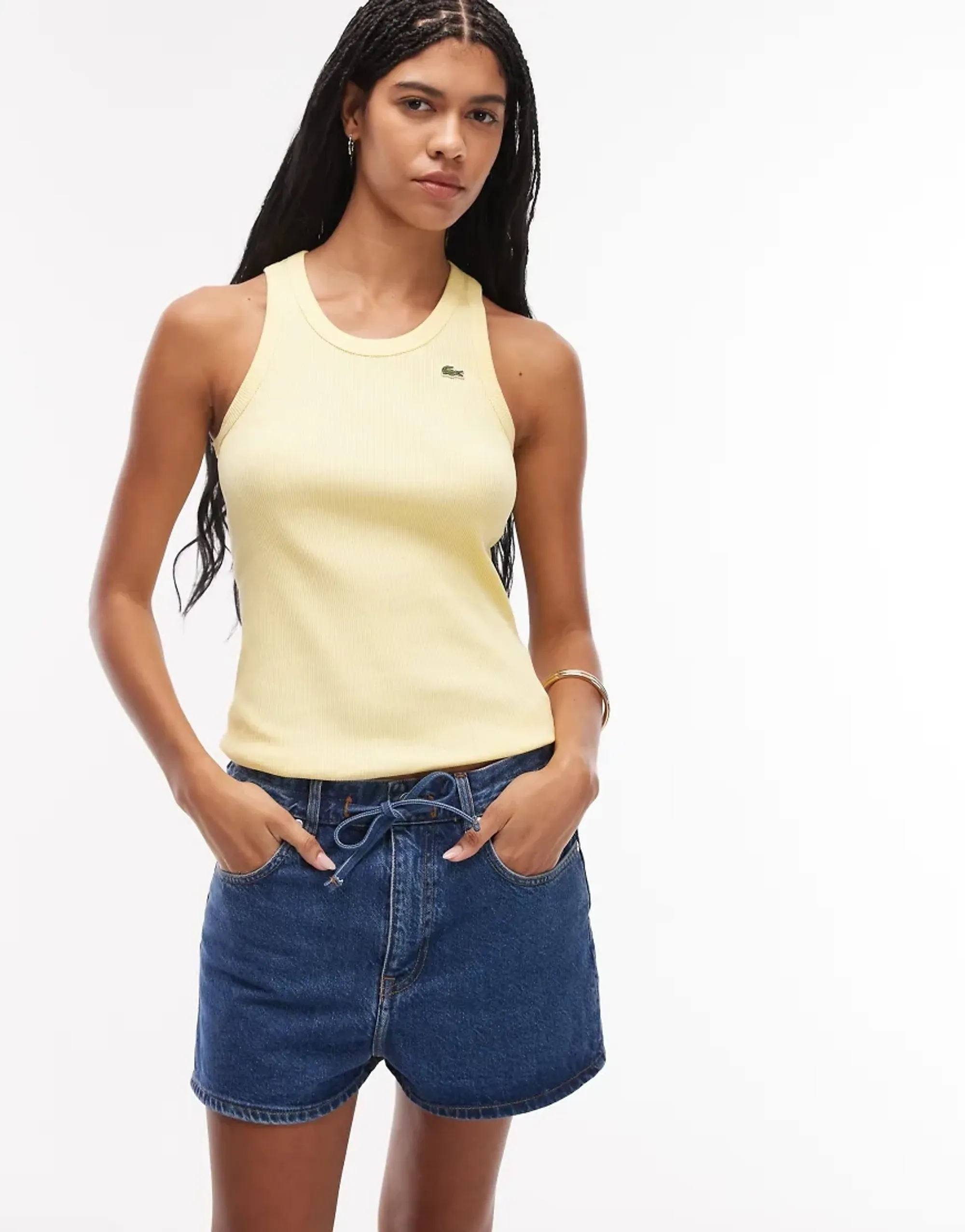 Lacoste Cotton Denim Shorts - Blue Chine