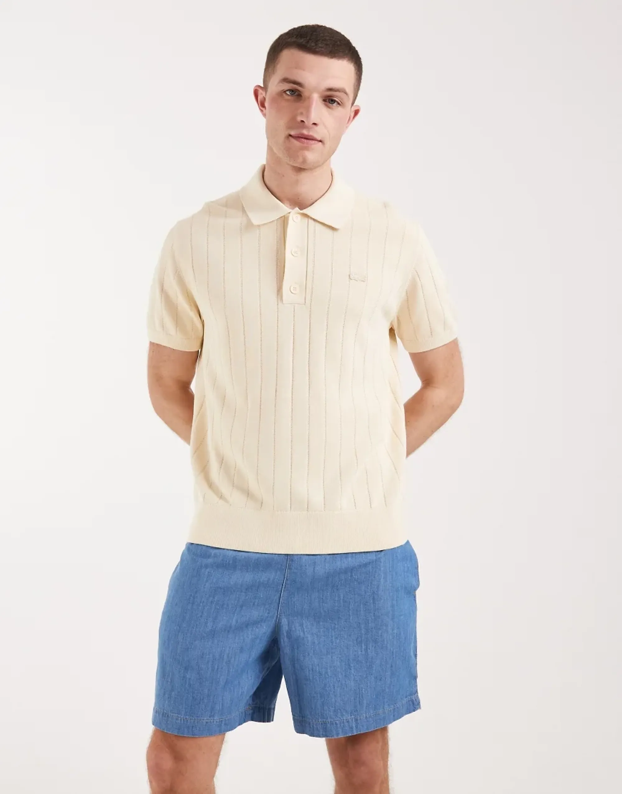 Lacoste Relaxed Fit Denim Shorts - Blue