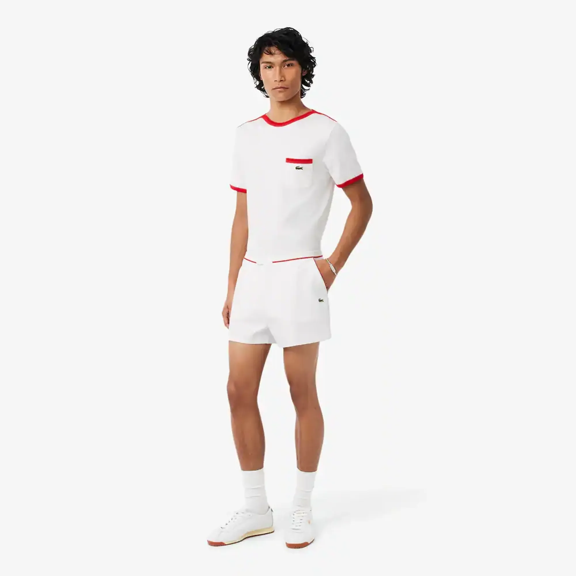 Lacoste Archive Re-edition Regular Fit Contrast Trim Shorts - White