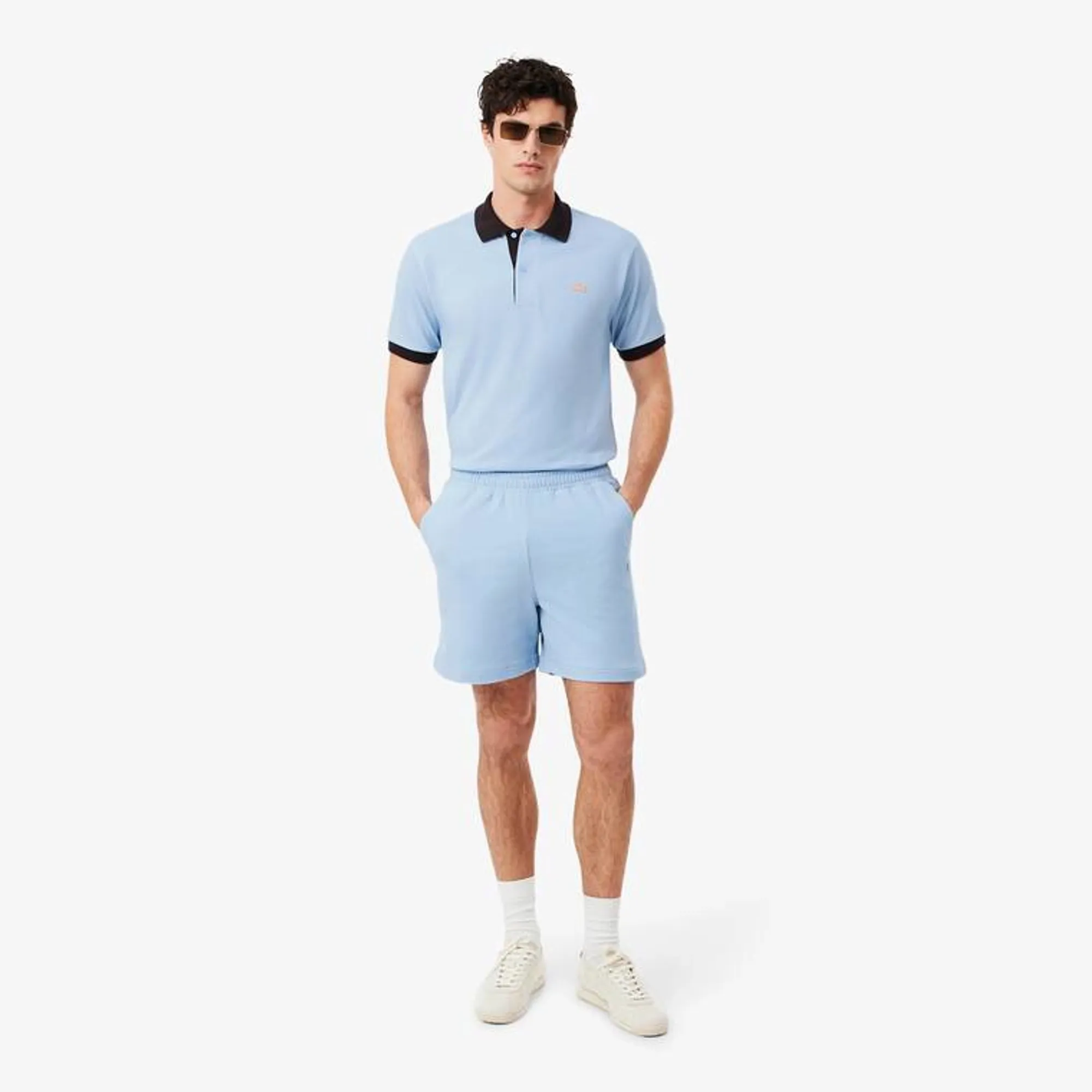 Lacoste Textured Jersey Shorts - Light Blue
