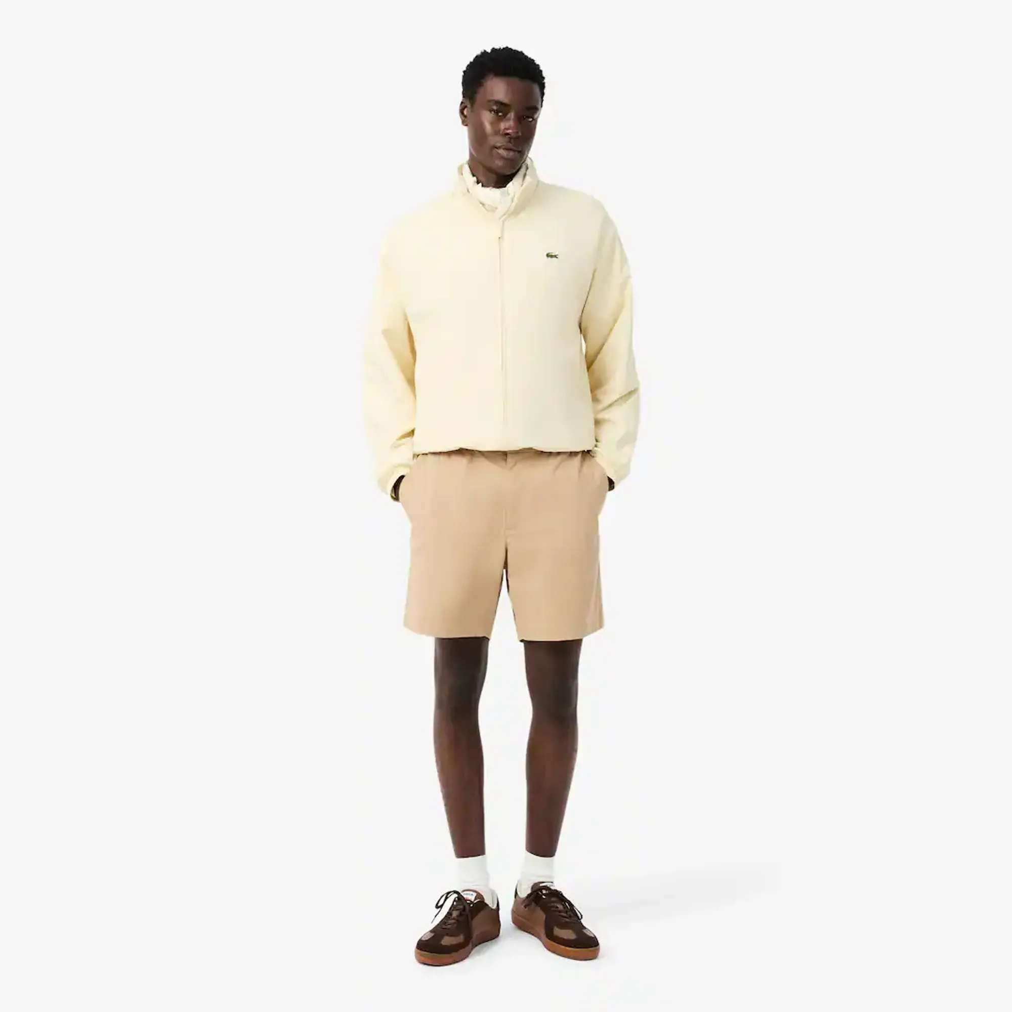 Lacoste Regular Fit Stretch Cotton Shorts - Beige