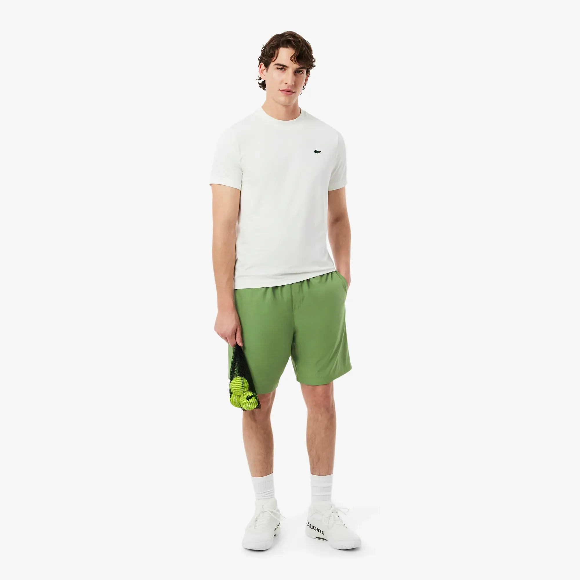 Lacoste Lightweight Diamond Taffeta Sport Shorts - Lime Green