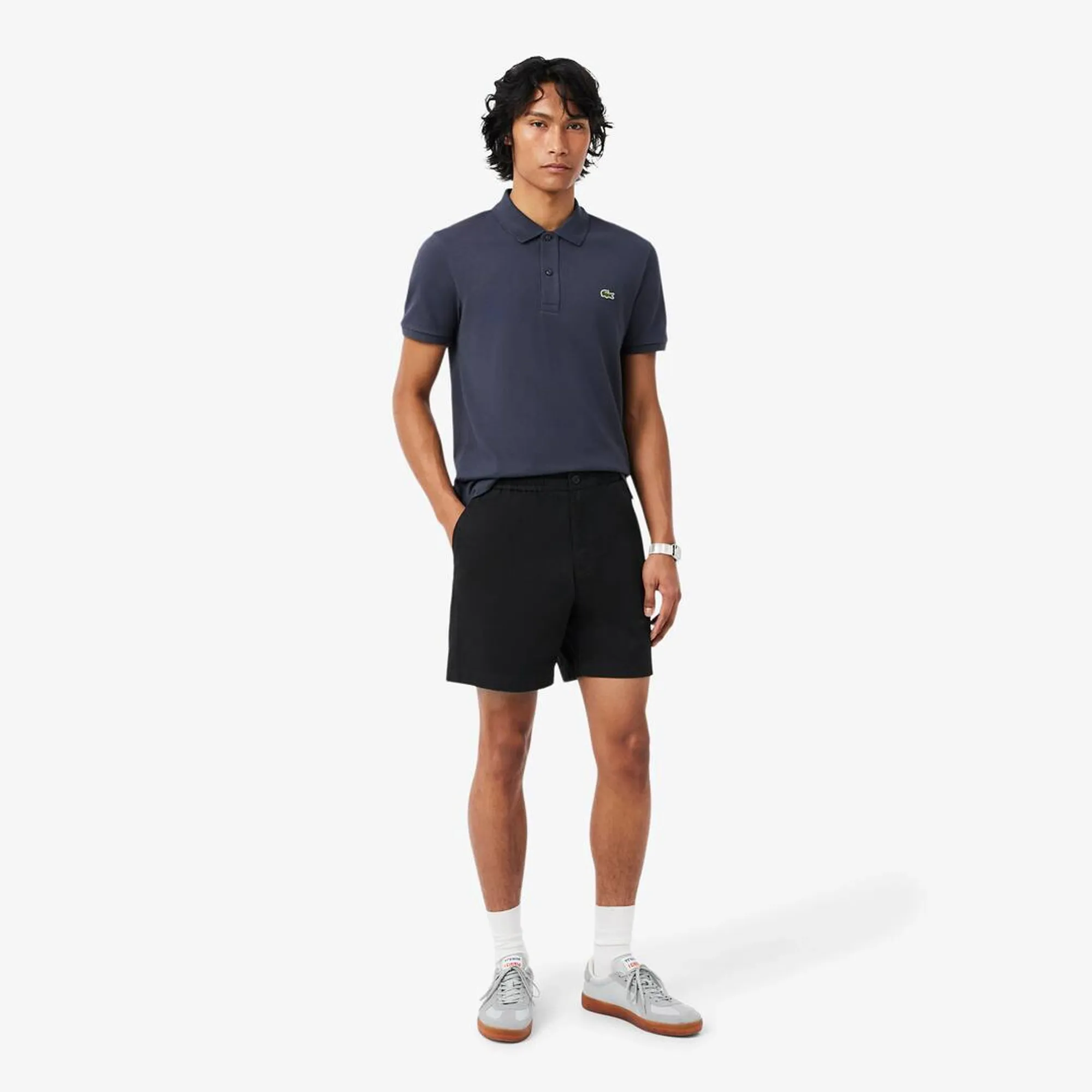 Lacoste Regular Fit Stretch Cotton Shorts - Noir