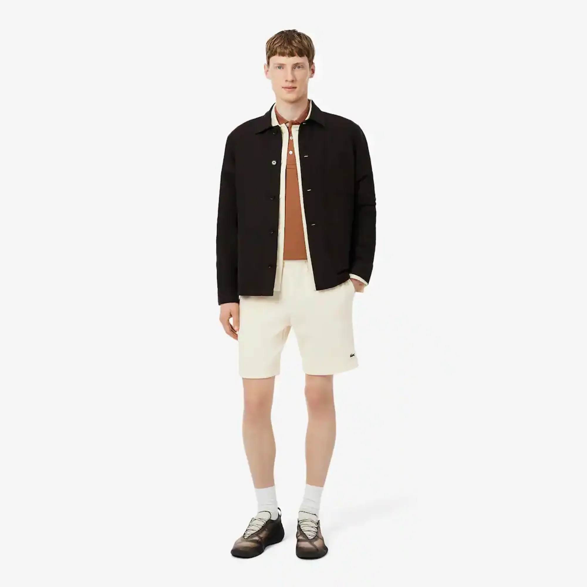 Lacoste Regular Fit Fleece Shorts - Ecru White