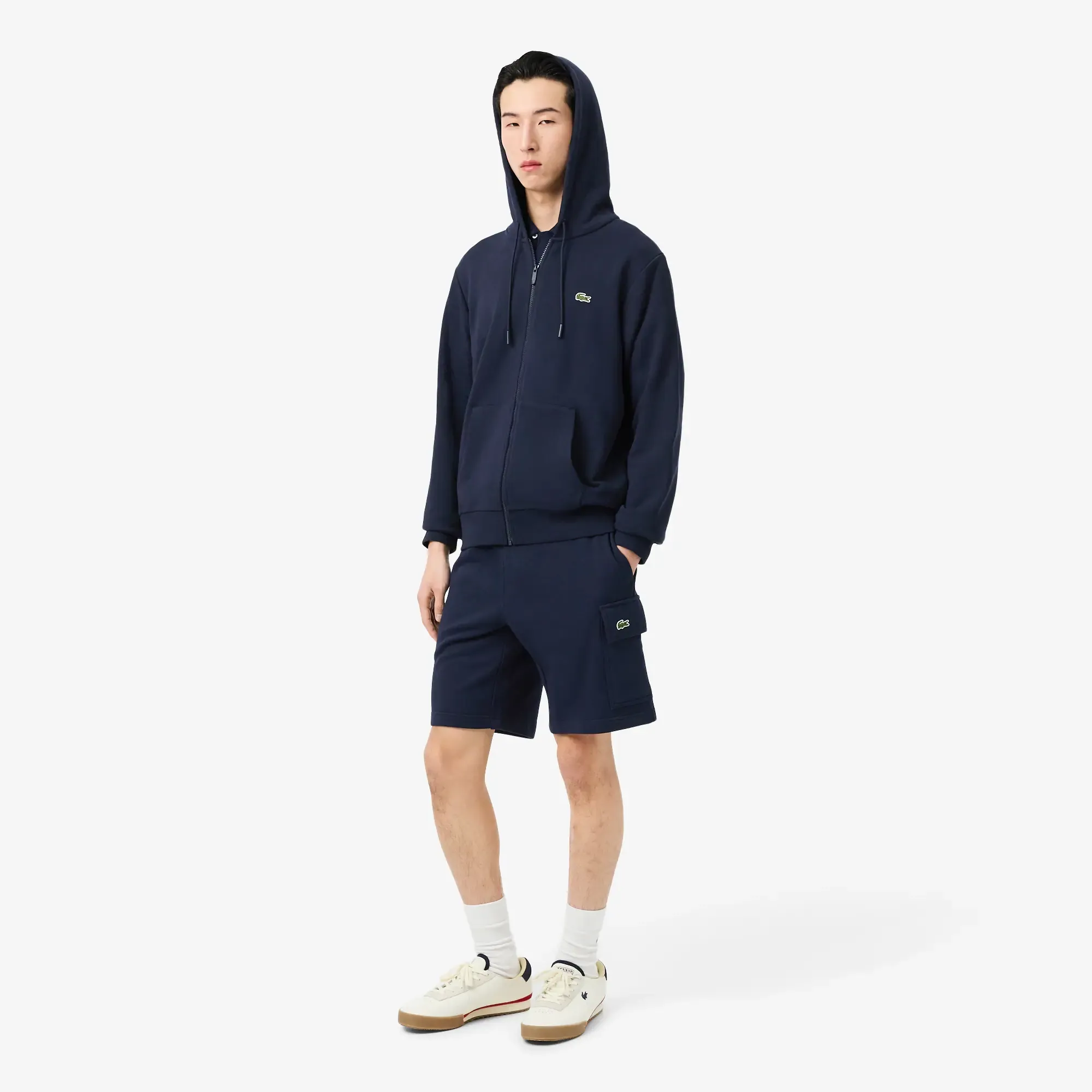 Lacoste Cotton Fleece Cargo Shorts - Midnight Blue