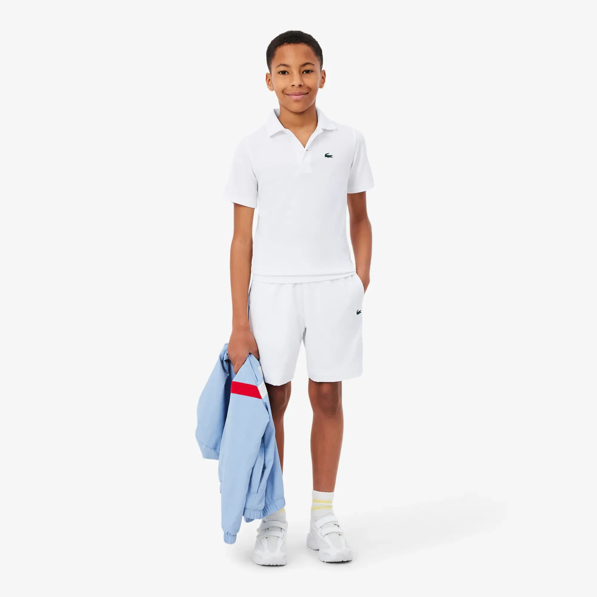 Lacoste Colorblock Diamond Taffeta Sport Shorts - White