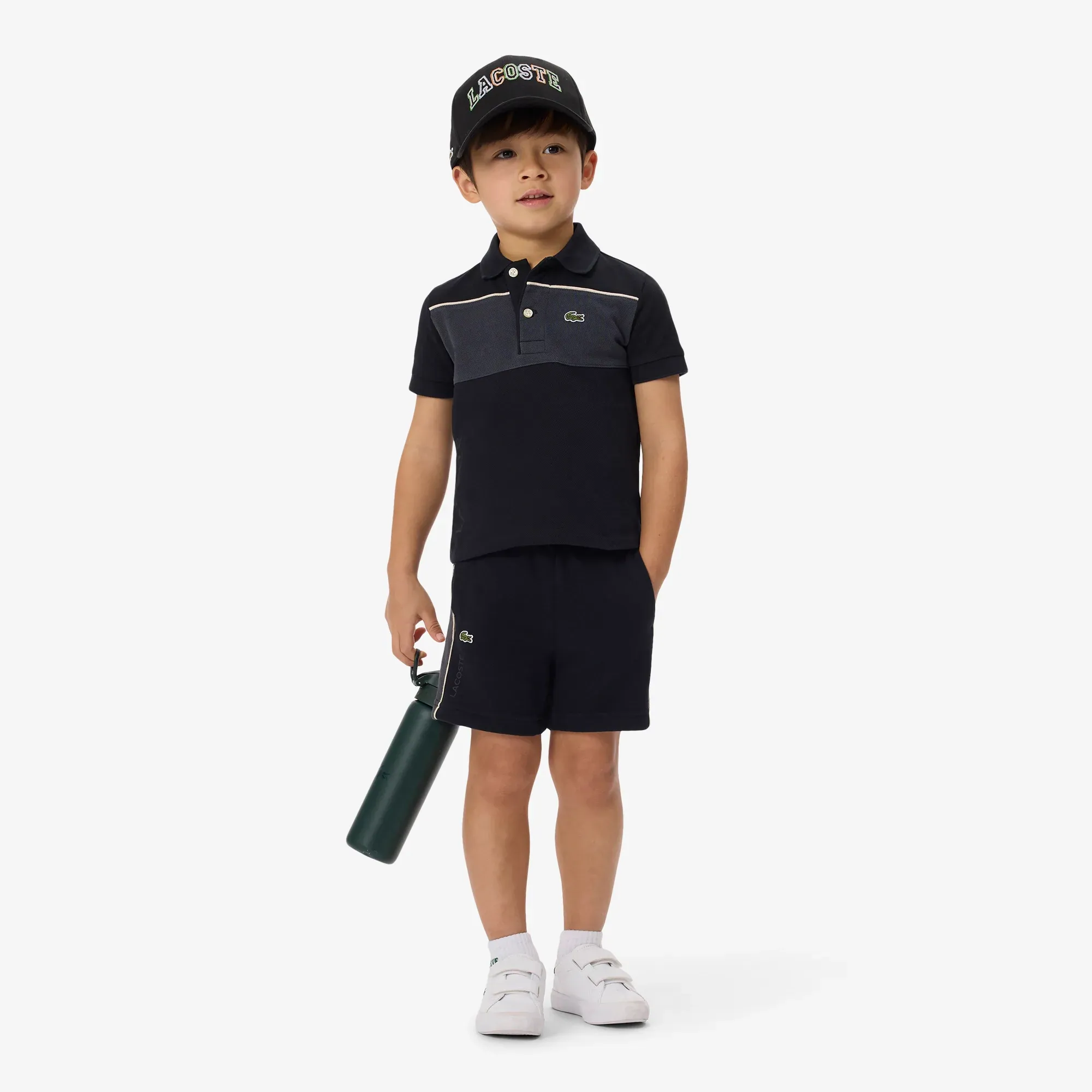 Lacoste Colour-Block Fleece Shorts - Black
