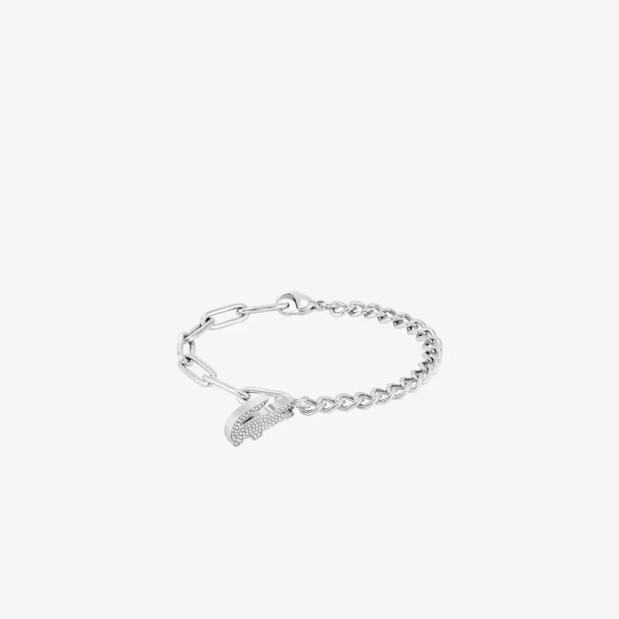 Lacoste Crocodile Bracelet - Silver / Crystals