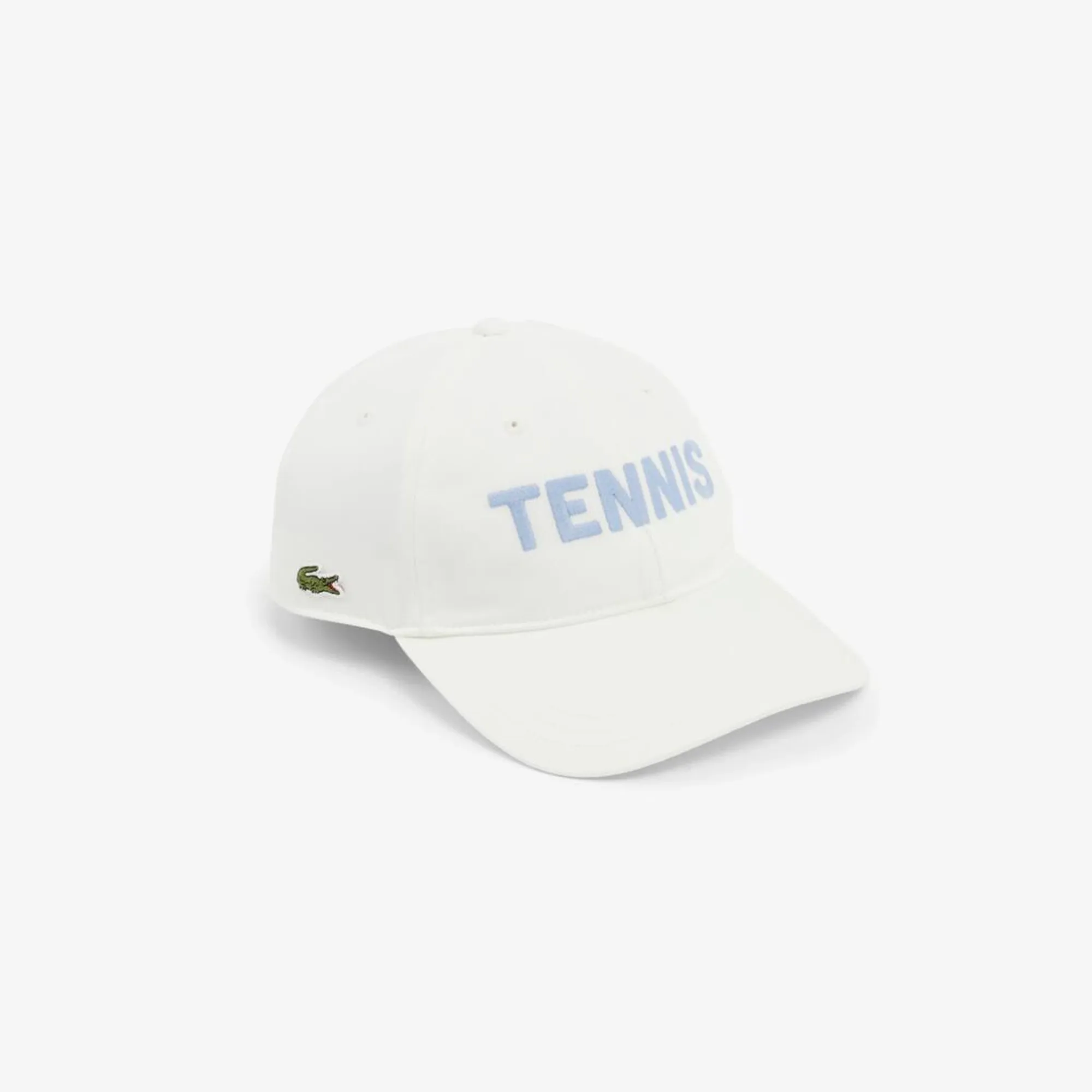 Lacoste Embroidered Cotton Twill Cap - White / Light Blue