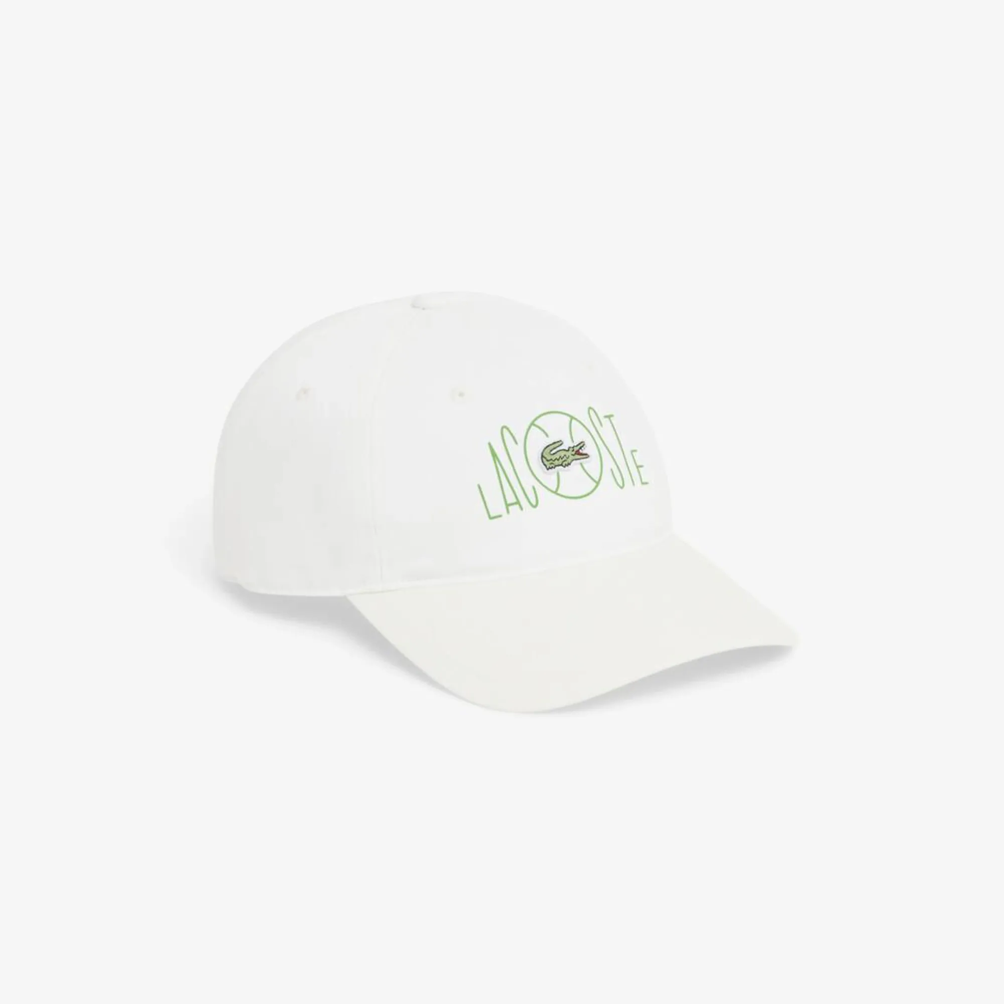 Lacoste Printed Cotton Twill Cap - White