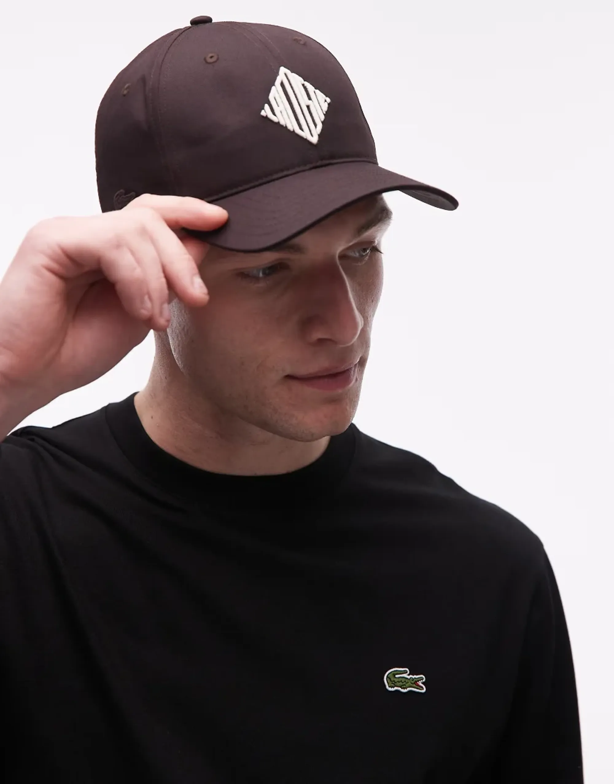 Lacoste Embroidered Cotton Twill Cap - Brown