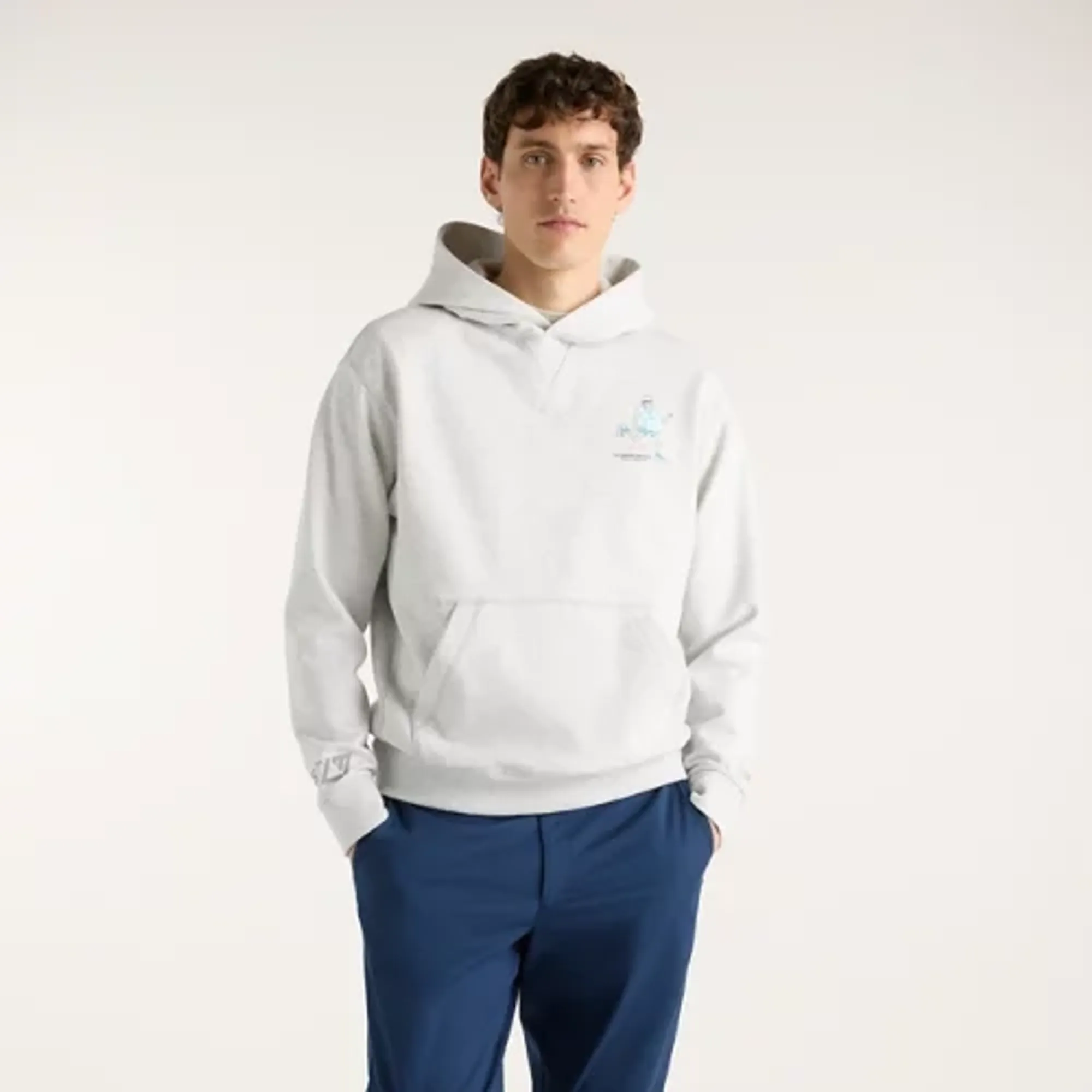 New Balance Men's London Edition Athletics French Terry Hoodie in Grey Cotton