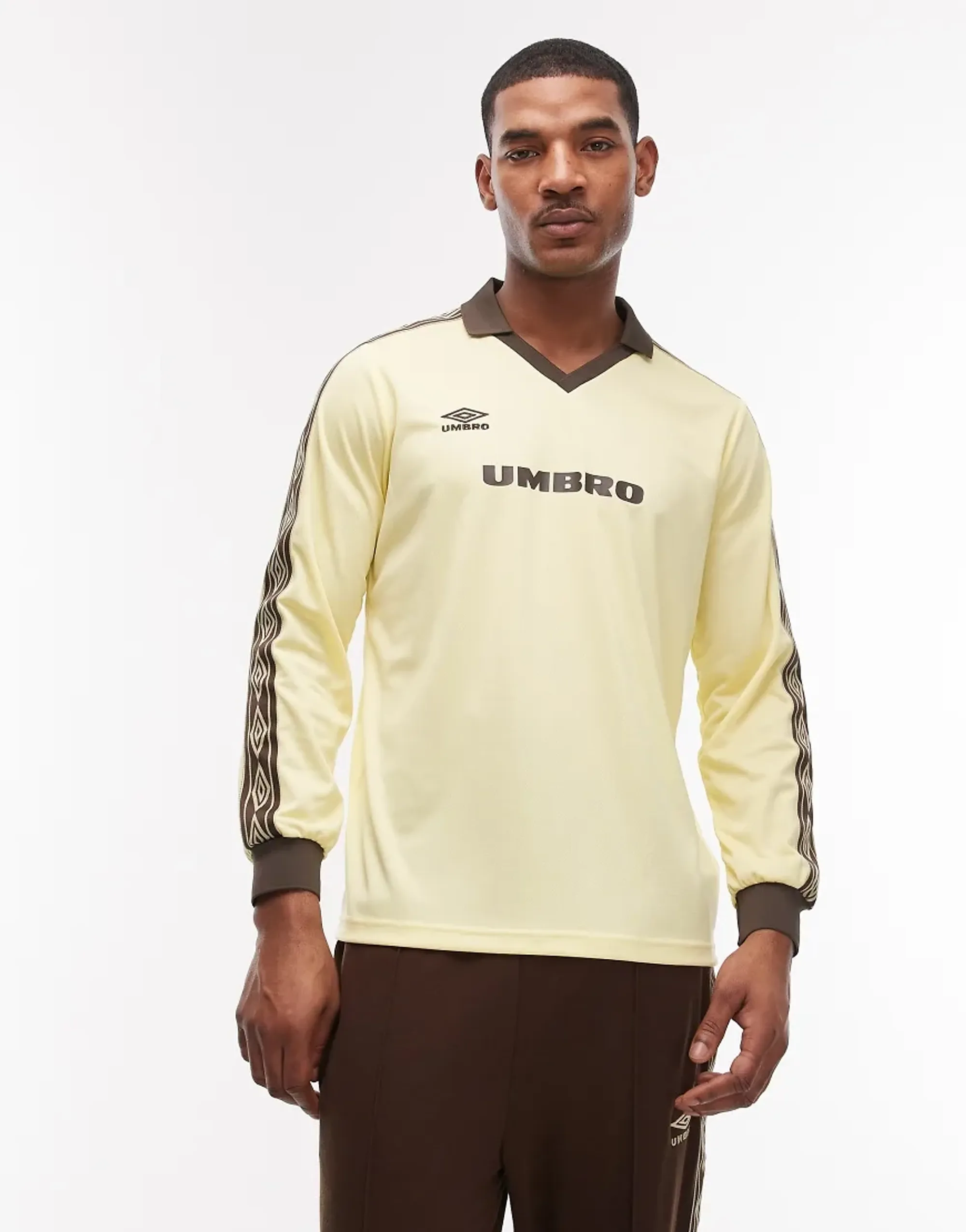 Umbro Sports Culture Taped Long Sleeve Jersey, Yellow