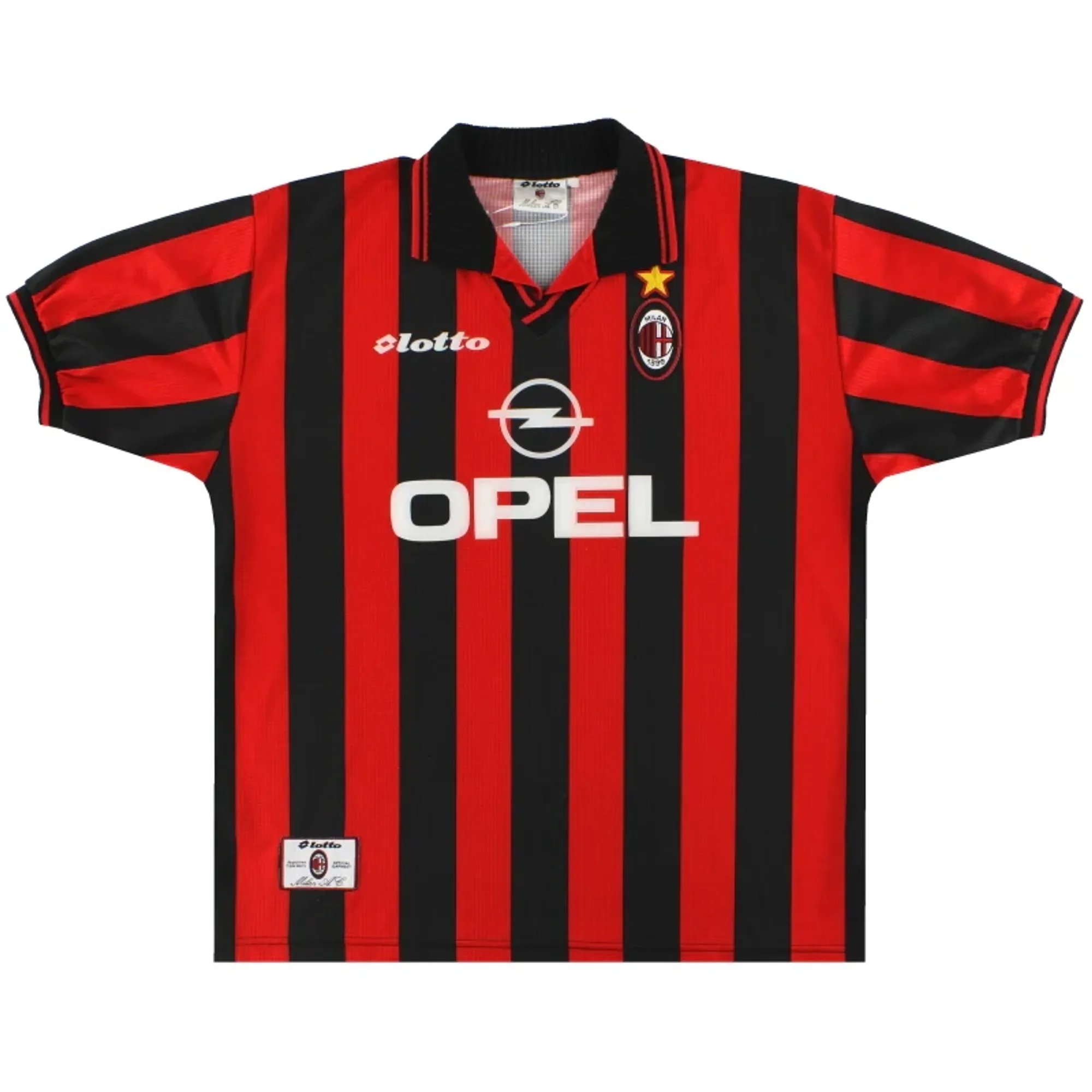 1997-98 AC Milan Lotto Home Shirt M - AC Milan / Excellent 