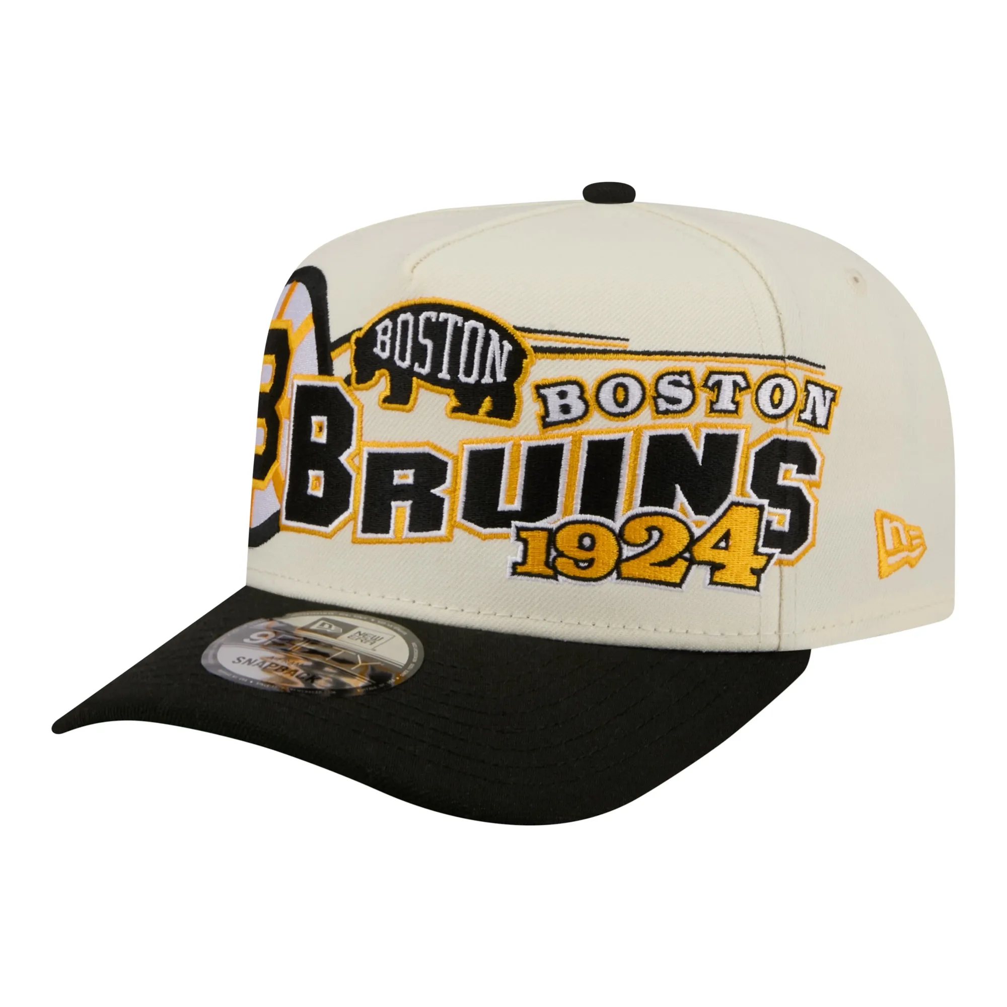 Boston Bruins NHL Classic White 9FIFTY A-Frame Snapback Adjustable Cap New Era Cap adult unisex