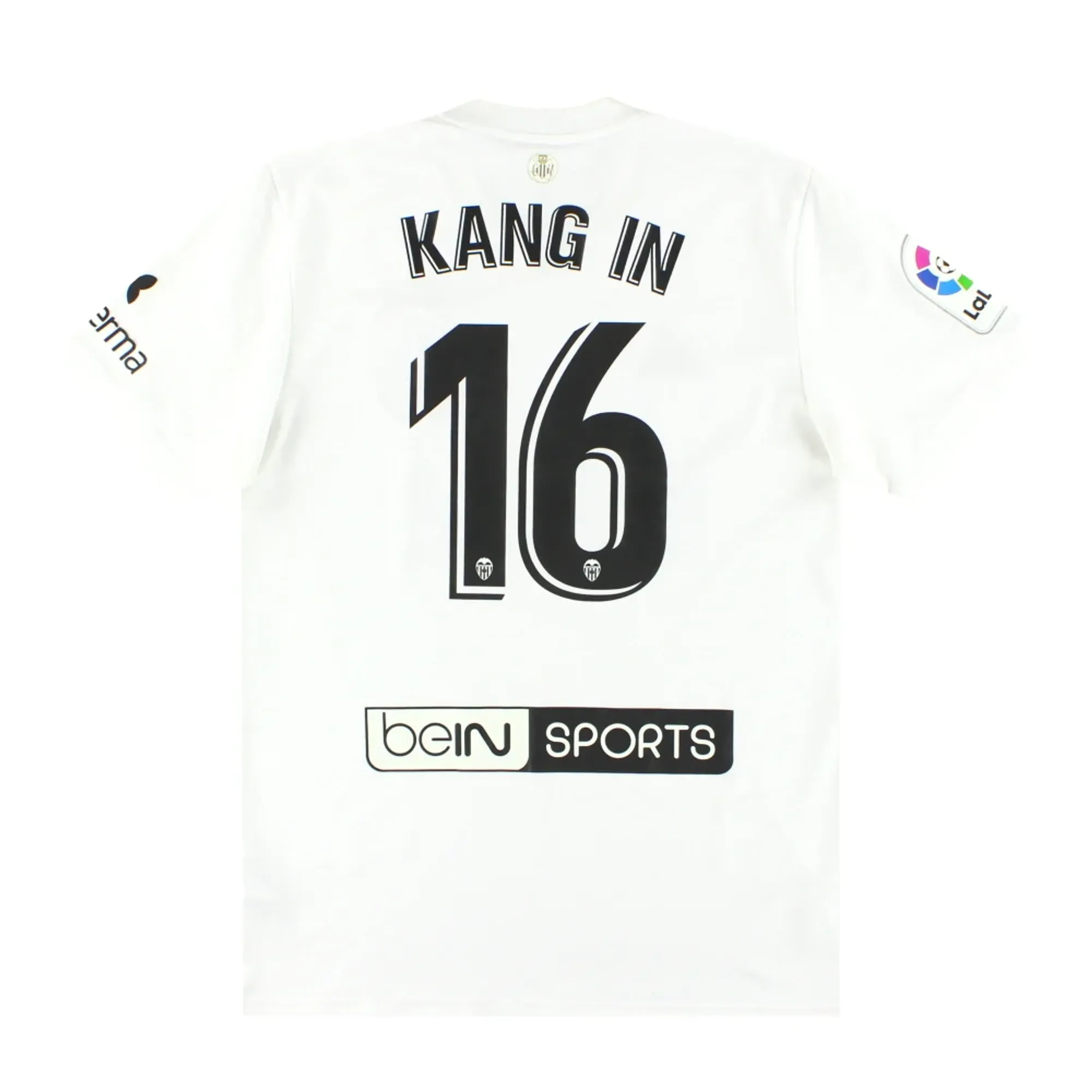 2018-19 Valencia adidas Centenary Home Shirt Kang In #16 M - Valencia / Excellent 