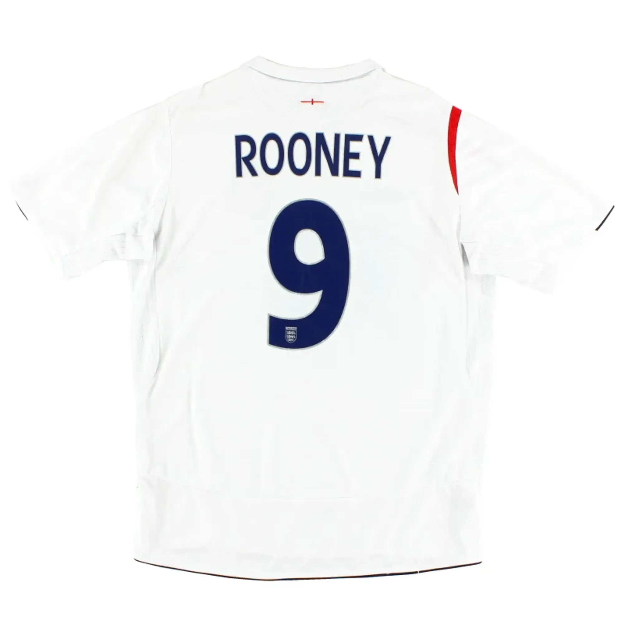 2005-07 England Umbro Home Shirt Rooney #9 XL - England / Excellent 