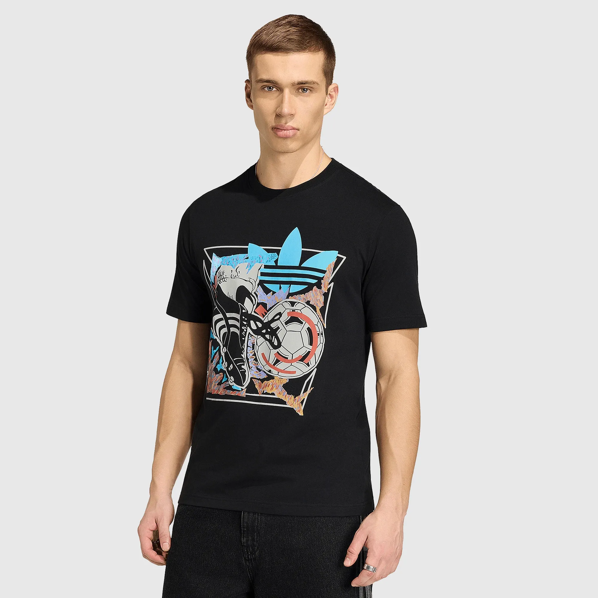 adidas Originals Archive Anime Football Graphic T Shirt Black