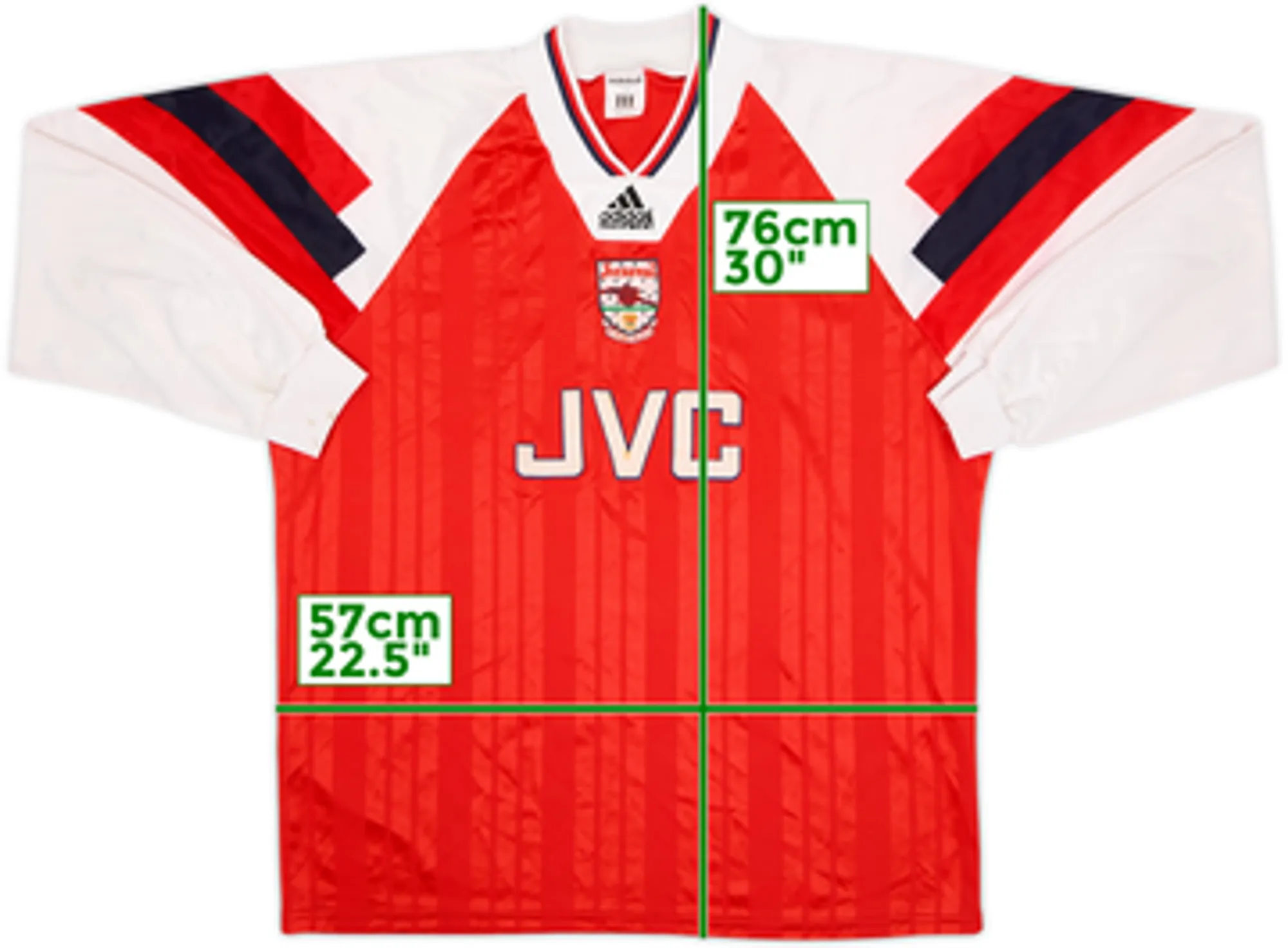 1992-94 Arsenal Authentic Home L/S Shirt - 7/10 - (L/XL)