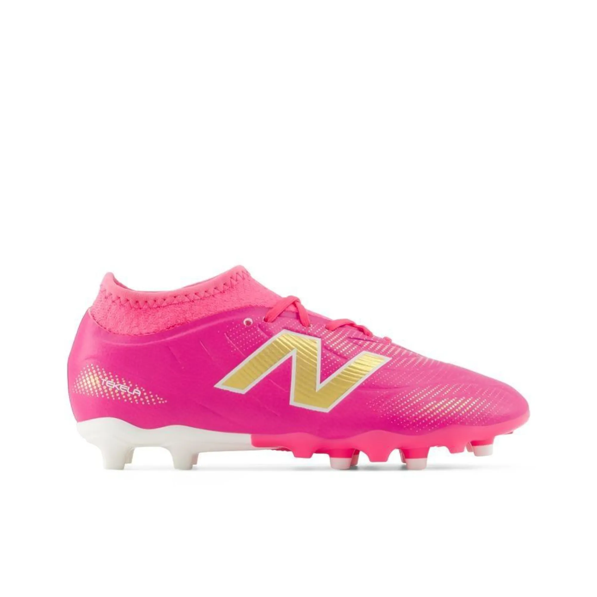 New Balance Kids Tekela Team Low Jnr FG V5 in Pink/Brown Synthetic