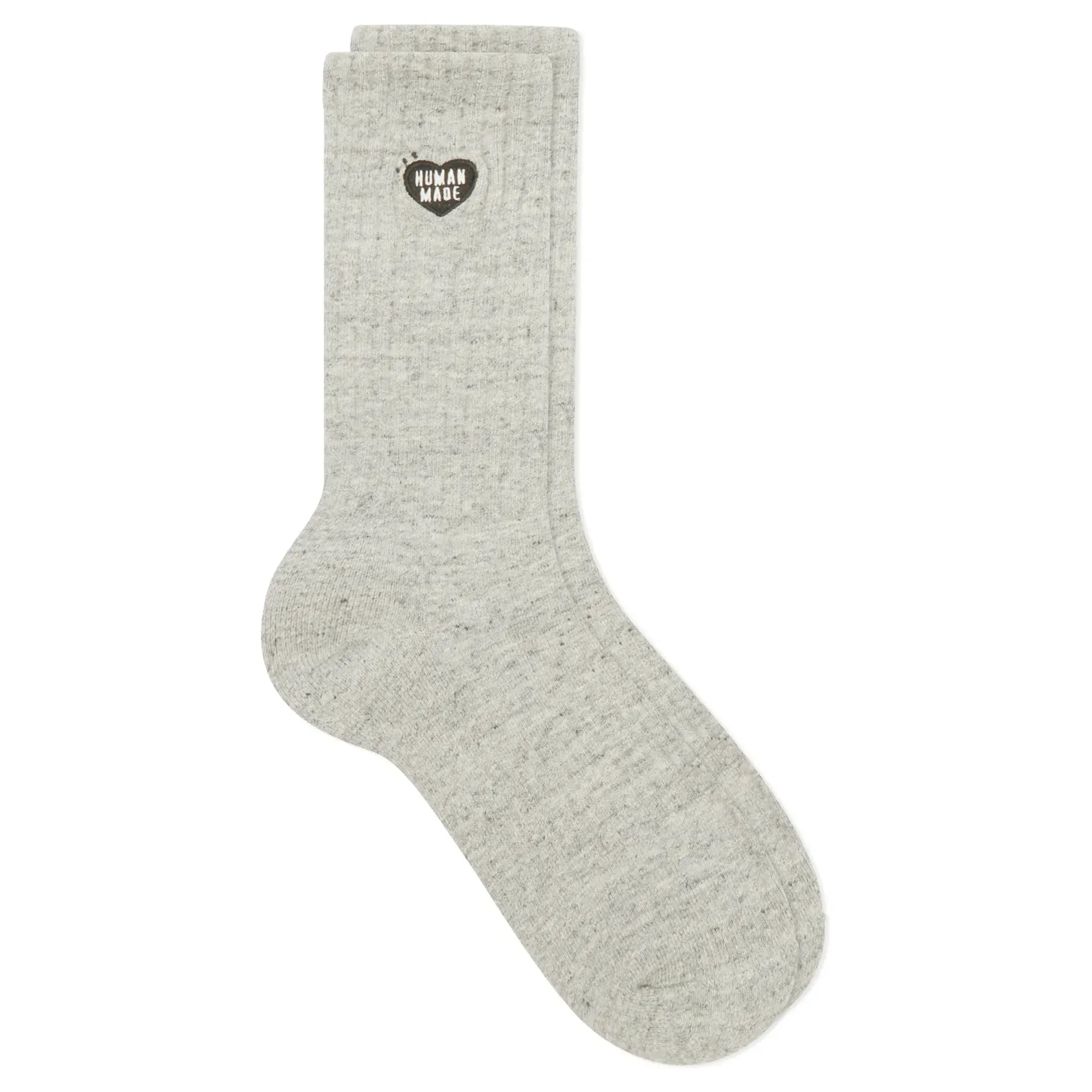 Human Made Men's Heart Logo Pile Socks Gray