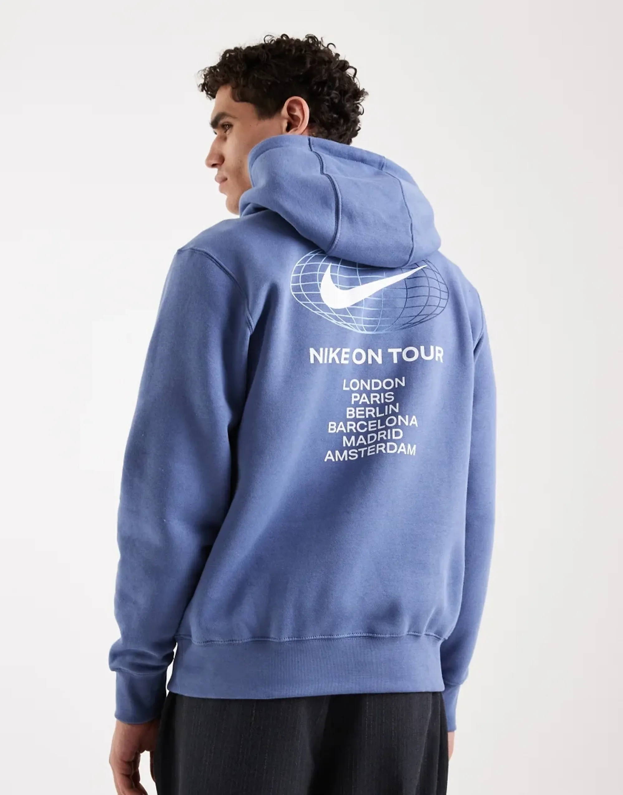 Nike World Tour Hoodie - Blue - Mens