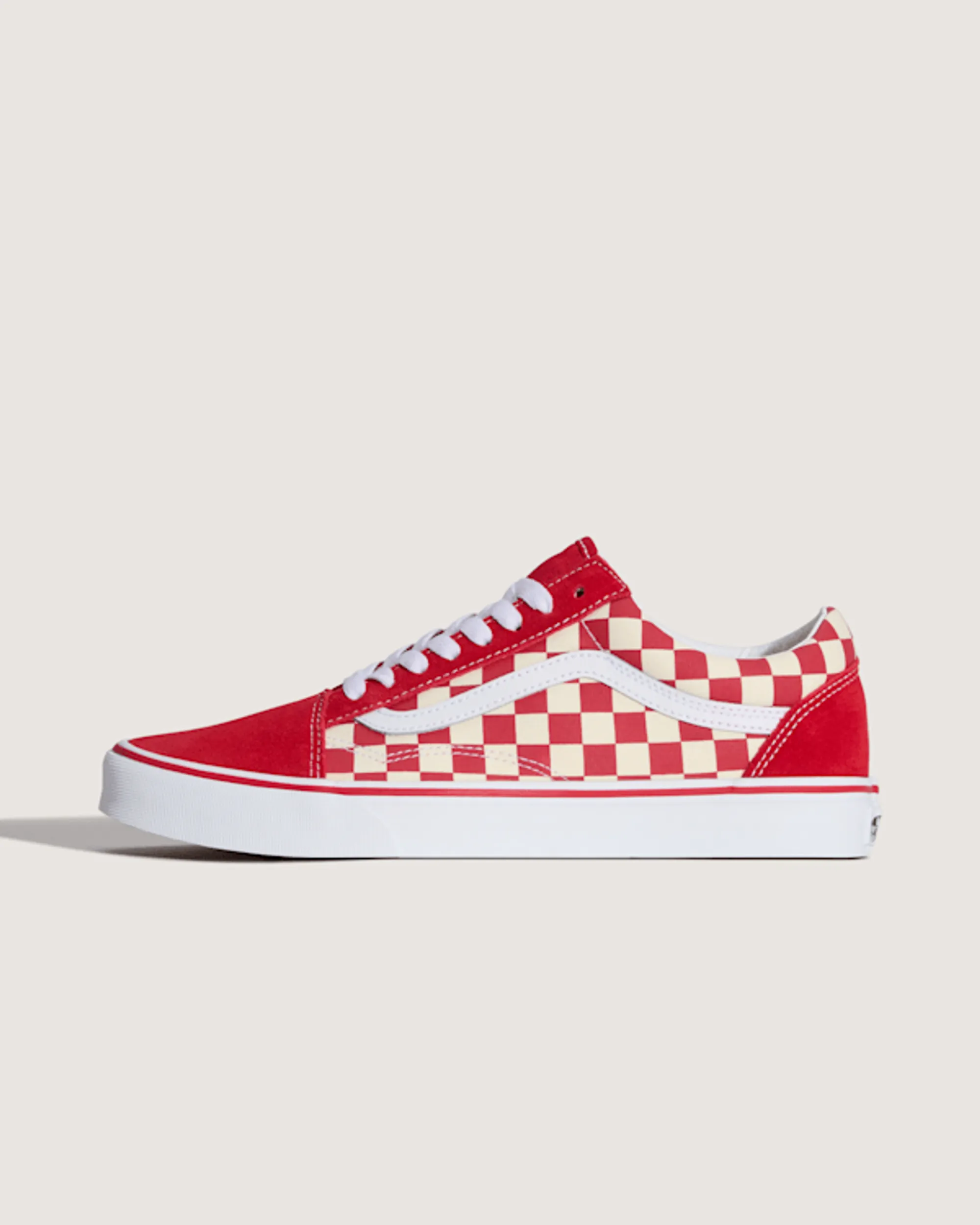 Vans - Old Skool Checkerboard Shoes, Man, Red